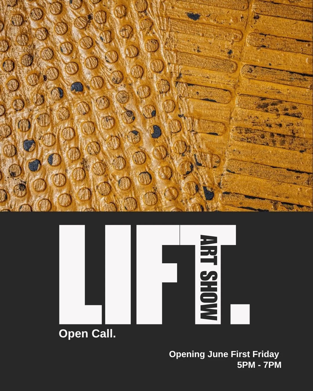 Next art show submission call! 📣

LIFT invites artists to explore the marks, impressions, and textures that emerge when we pull images from the world around us. This open call seeks works lifted from lived surfaces: through street rubbings, transfer