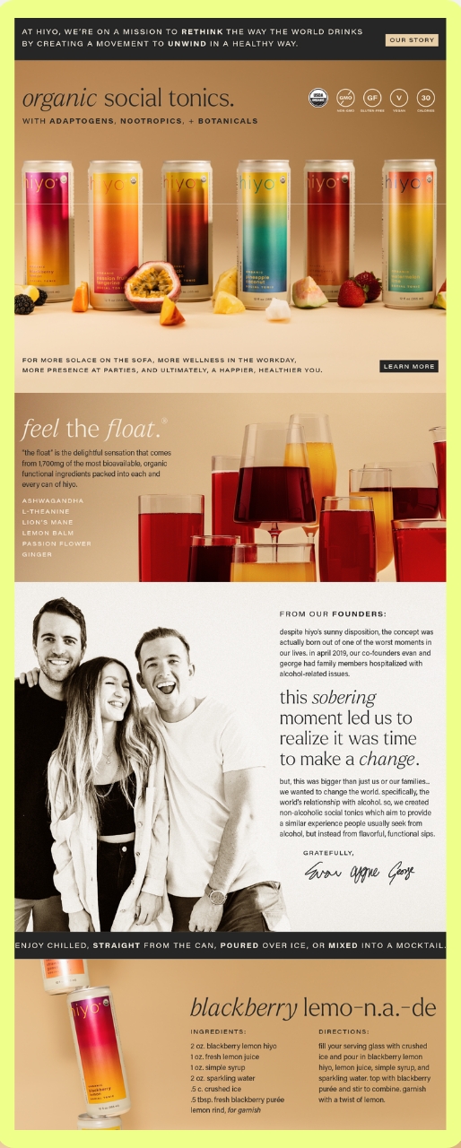 Hiyo comes number 5 on the top Amazon A+ content in the beverage