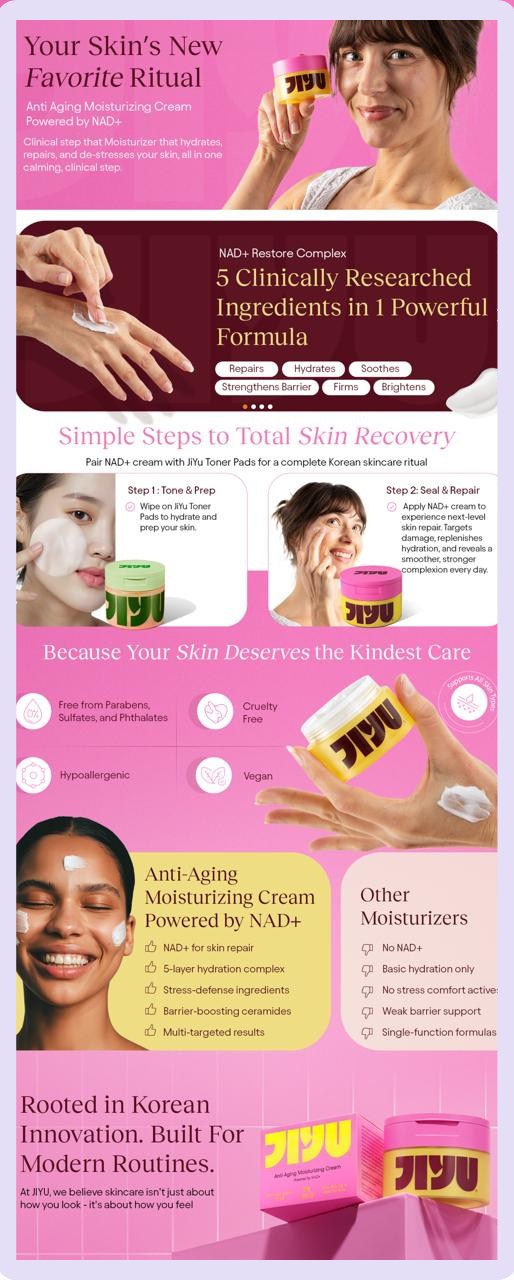 snippet of JiYu, another beauty brand with a conversion-focused A+ content