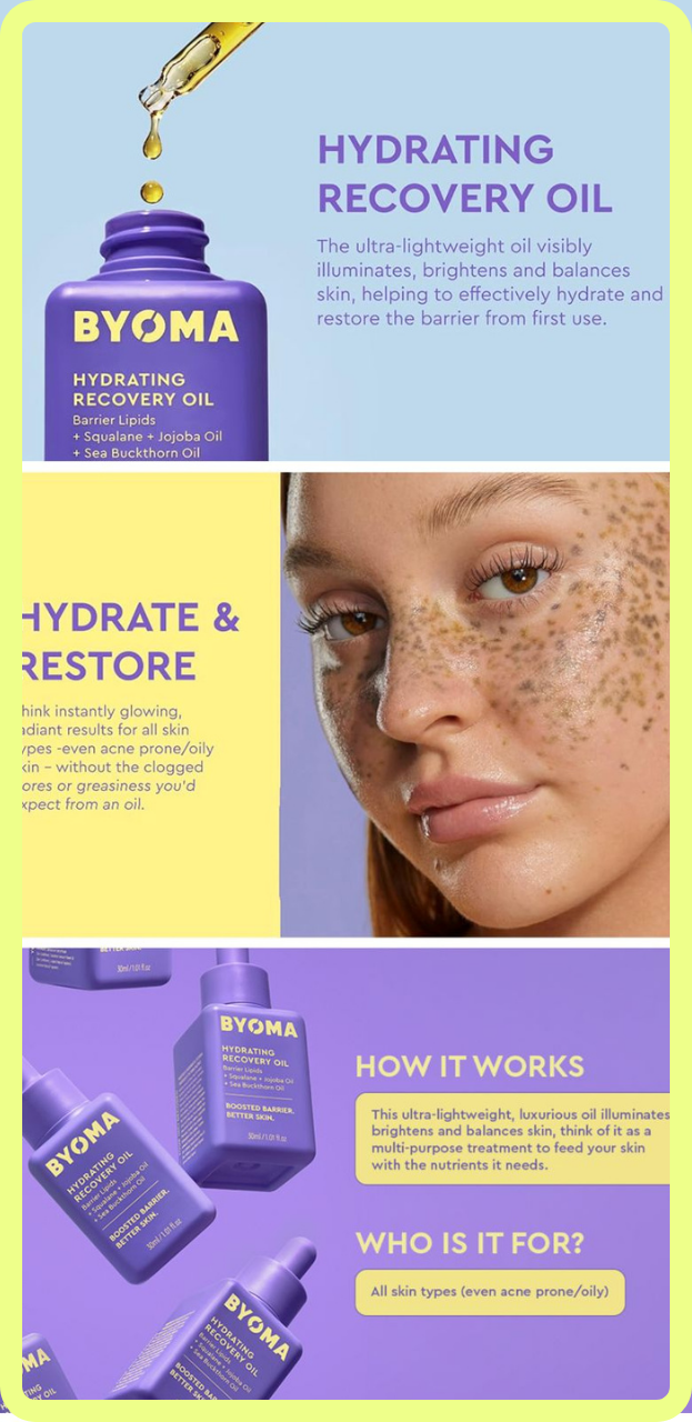 Byoma making it to number 7 in the best Amazon A+ content in the beauty space