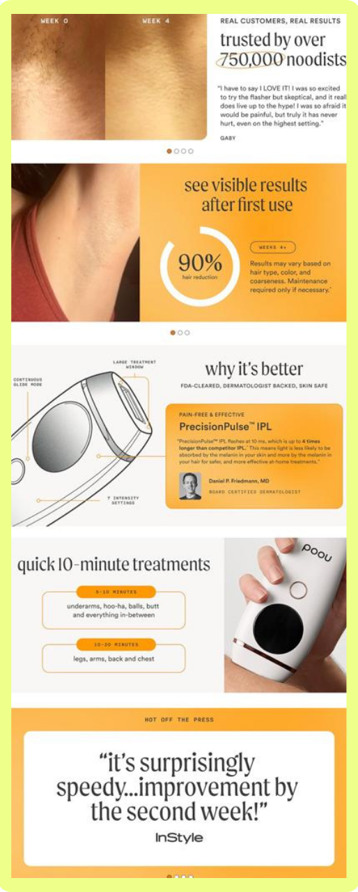 Nood hair removal device comes number 5 on the top Amazon A+ content in the beauty space