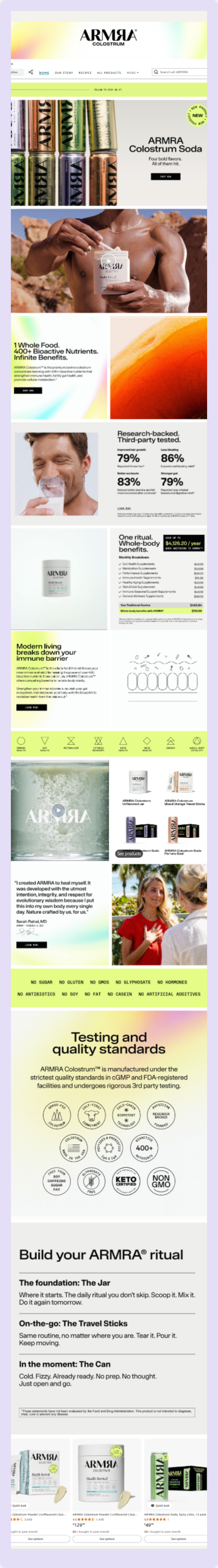 snippet of number nine on the list of best Amazon storefront in the supplements - Armra