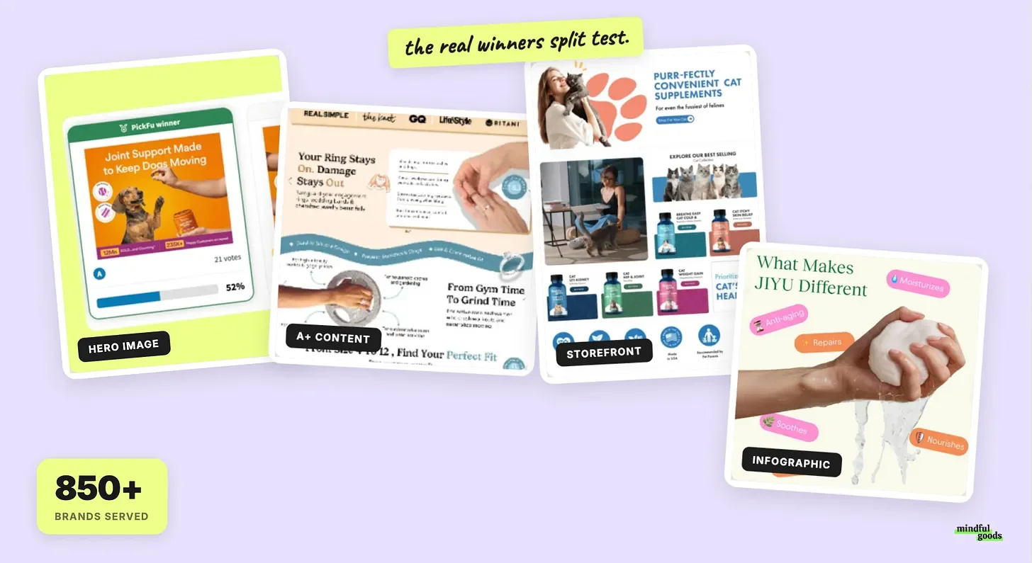 Split test winners across 850+ brands