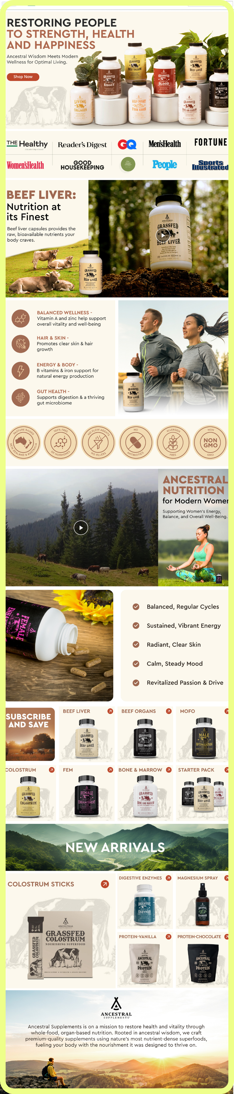 Ancestral Supplements coming in number eight in the top Amazon storefront in supplement