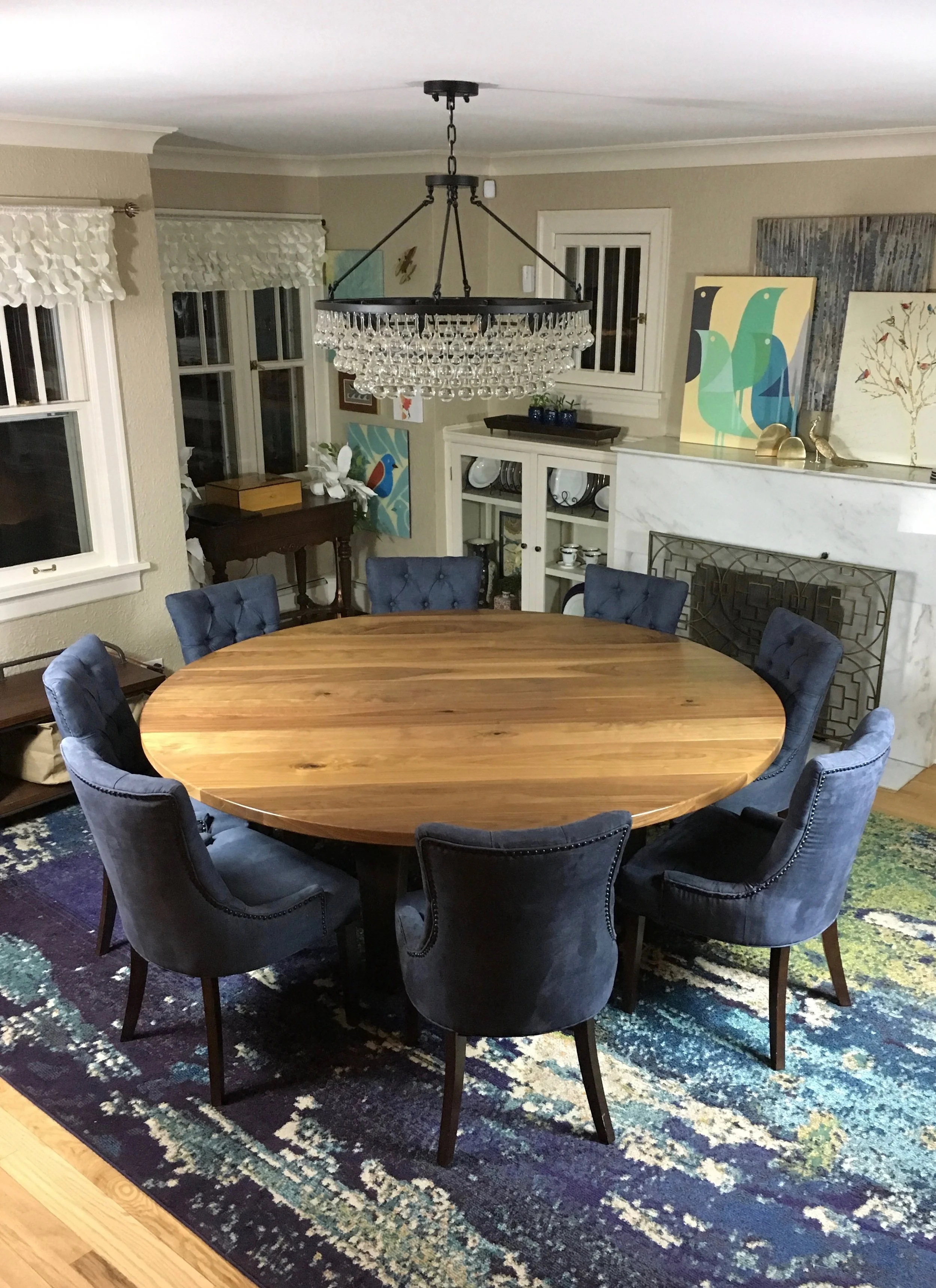 Table, Walnut, Round, Arched Base w: Chairs.jpg