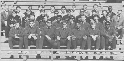 Men's Track and Field Row One : Mike Robinson, Jim Kiefer, Jorge Pena, Steve Byers, Ron Couser, Bob McLennan, Clarence Johnson; Row Two : Joe Richards, Jim Smith, Lavell Jackson, Jerry Tallon, Gary Pennington, Bob Waldon, Gunar Liepins; Row Three : Mark Seeley, Jeff Herfenrather, Terry Lewis, Wally Mattingly, Bob Hargreaves, Michael McCann, Ronald Byers, James Berger, Coach Al Ragan; Row Four : Coach Sam Bell, Jason Moss, Devone Smith, Rick Preston, Gary Mahan, Peter Shields, John Diehl, David Horning, Steve Metcalf, Lou Kirtman