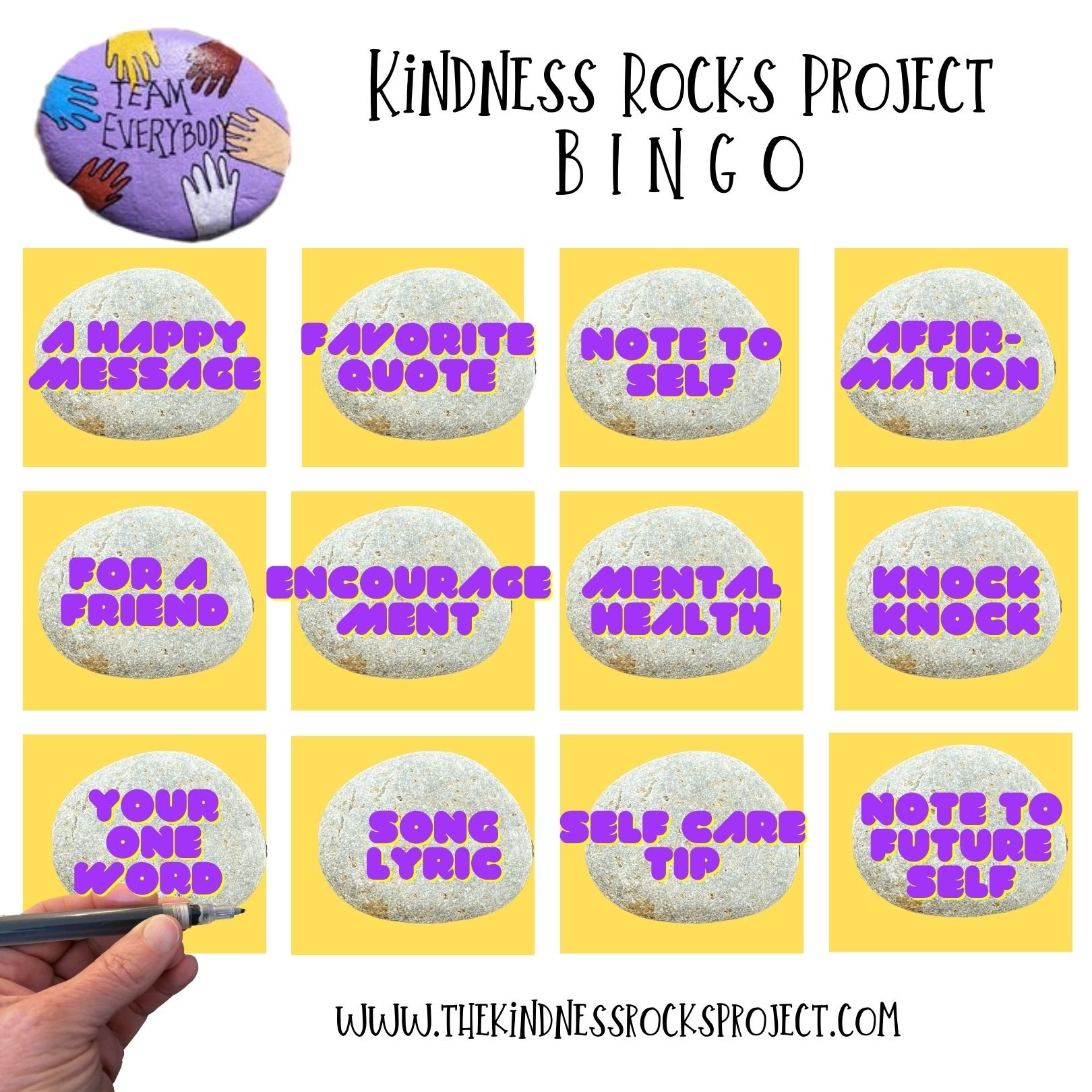 Kindness Rocks Project BINGO