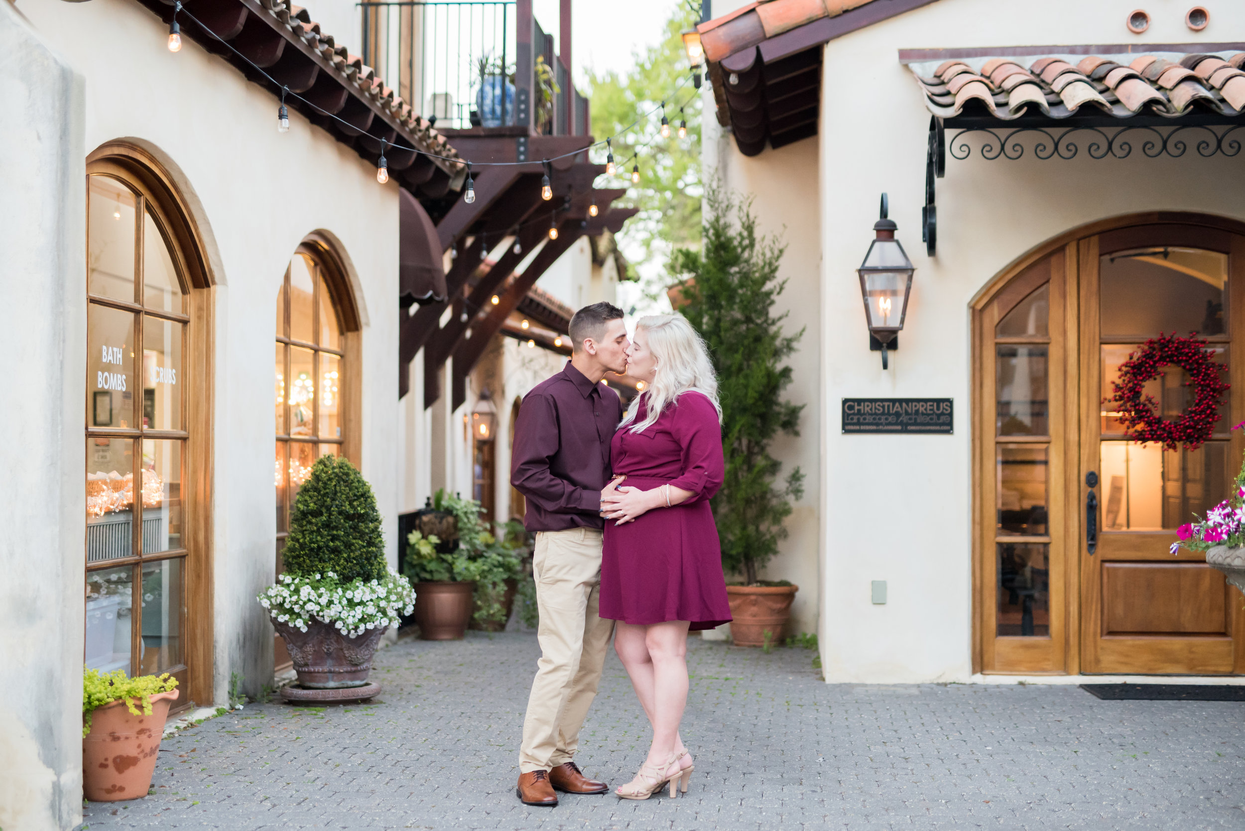 Downtown Fairhope Engagement Photoshoot by Kristen Grubb Photography