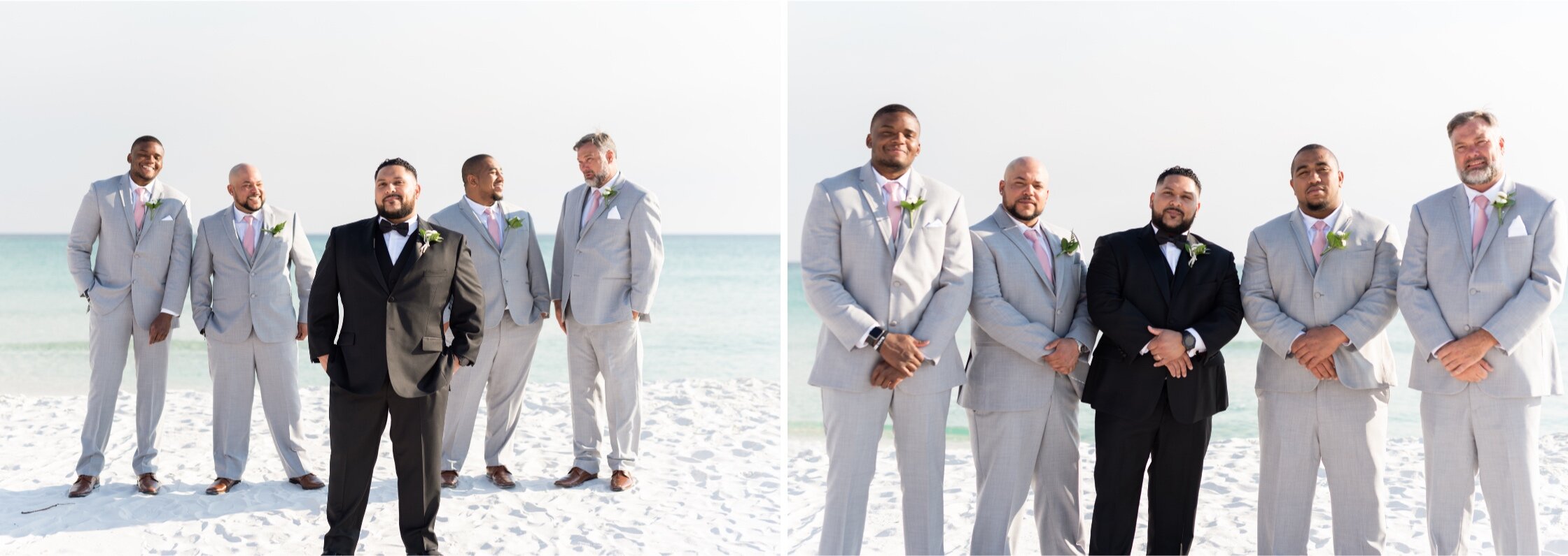 Pensacola Beach Wedding Photography of Bride and Groom on the beach at a beach condo photographed by Kristen Marcus Photography