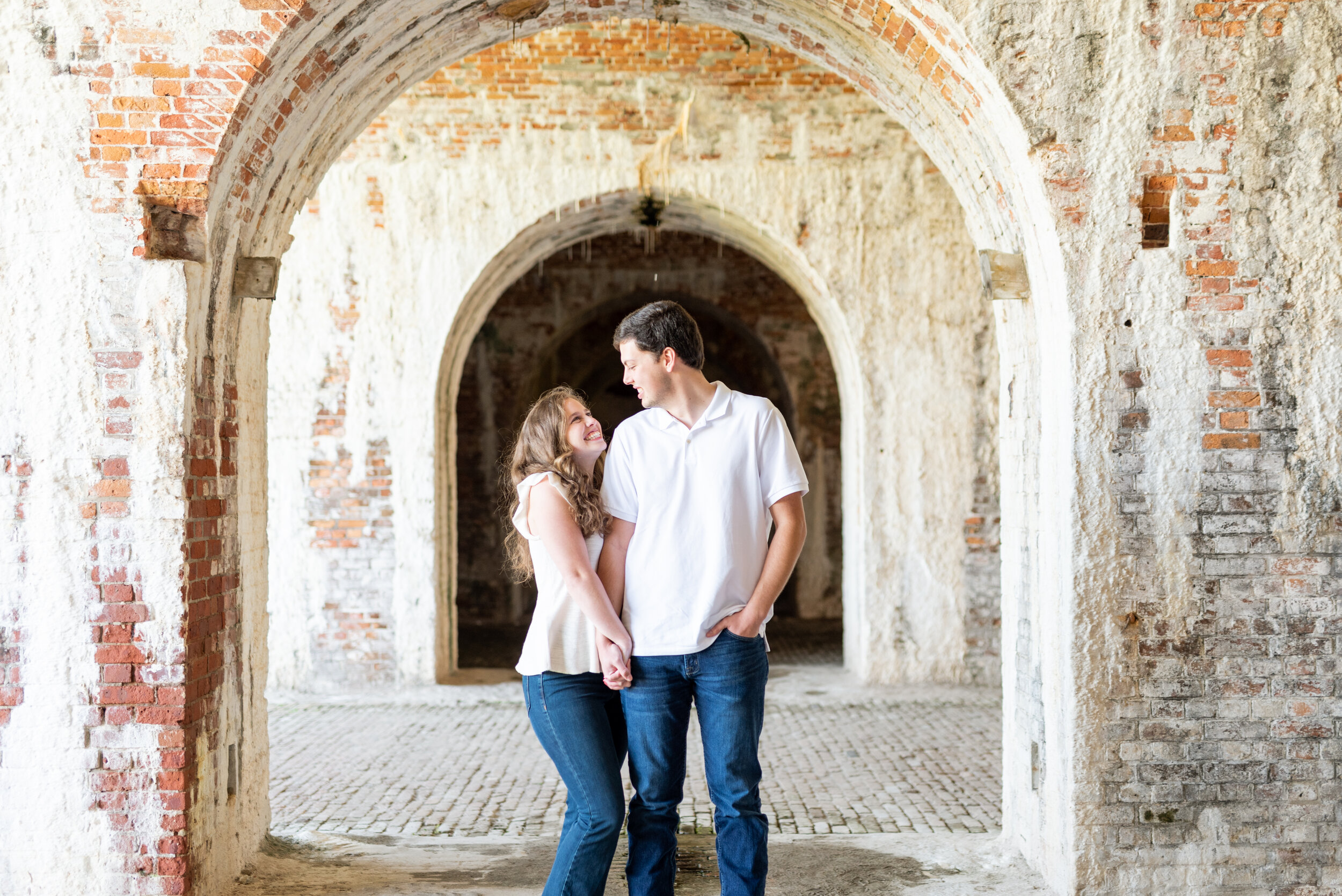 Fort Morgan Historic Site Engagement Photoshoot Photographed by Kristen Marcus Photography