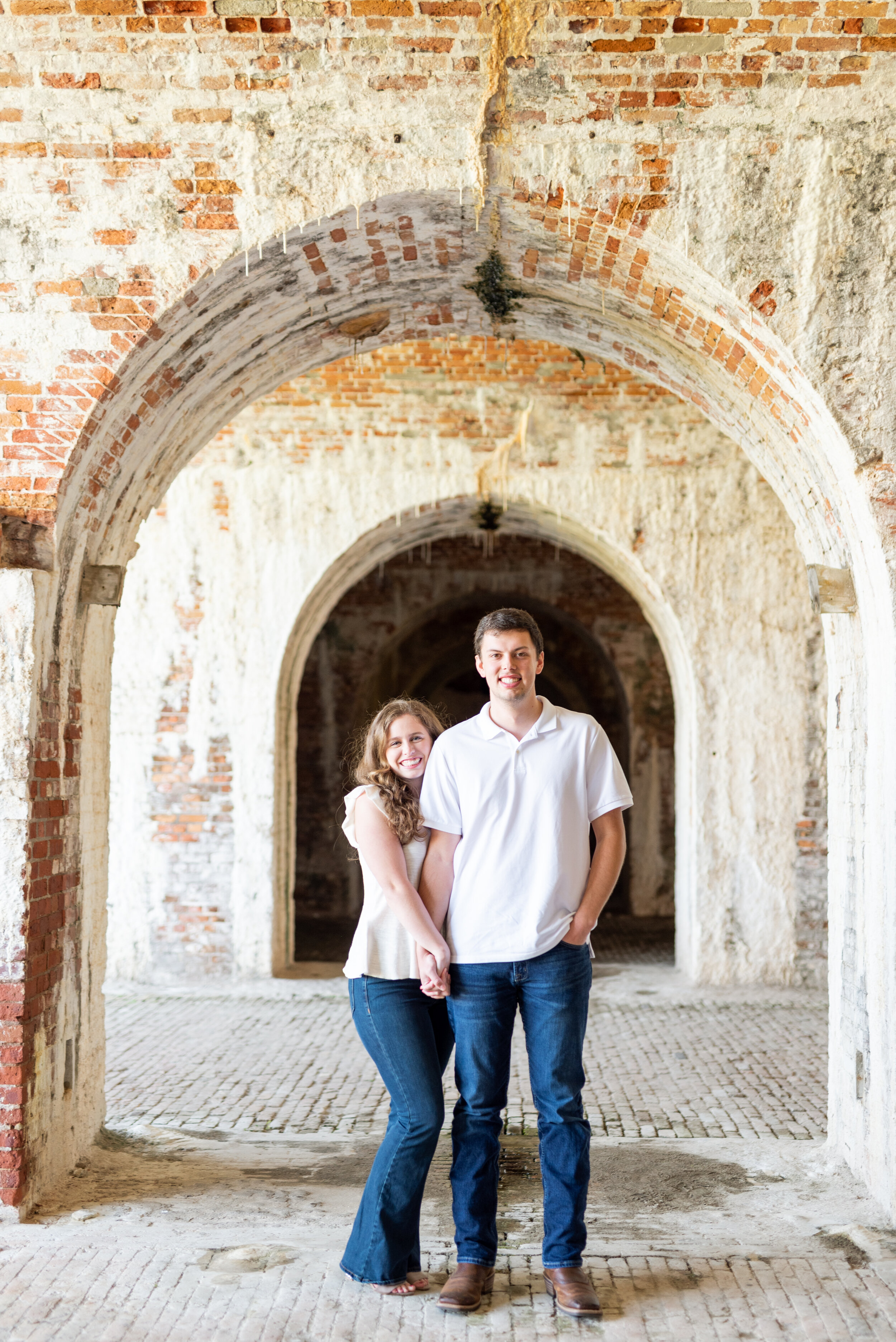Fort Morgan Historic Site Engagement Photoshoot Photographed by Kristen Marcus Photography