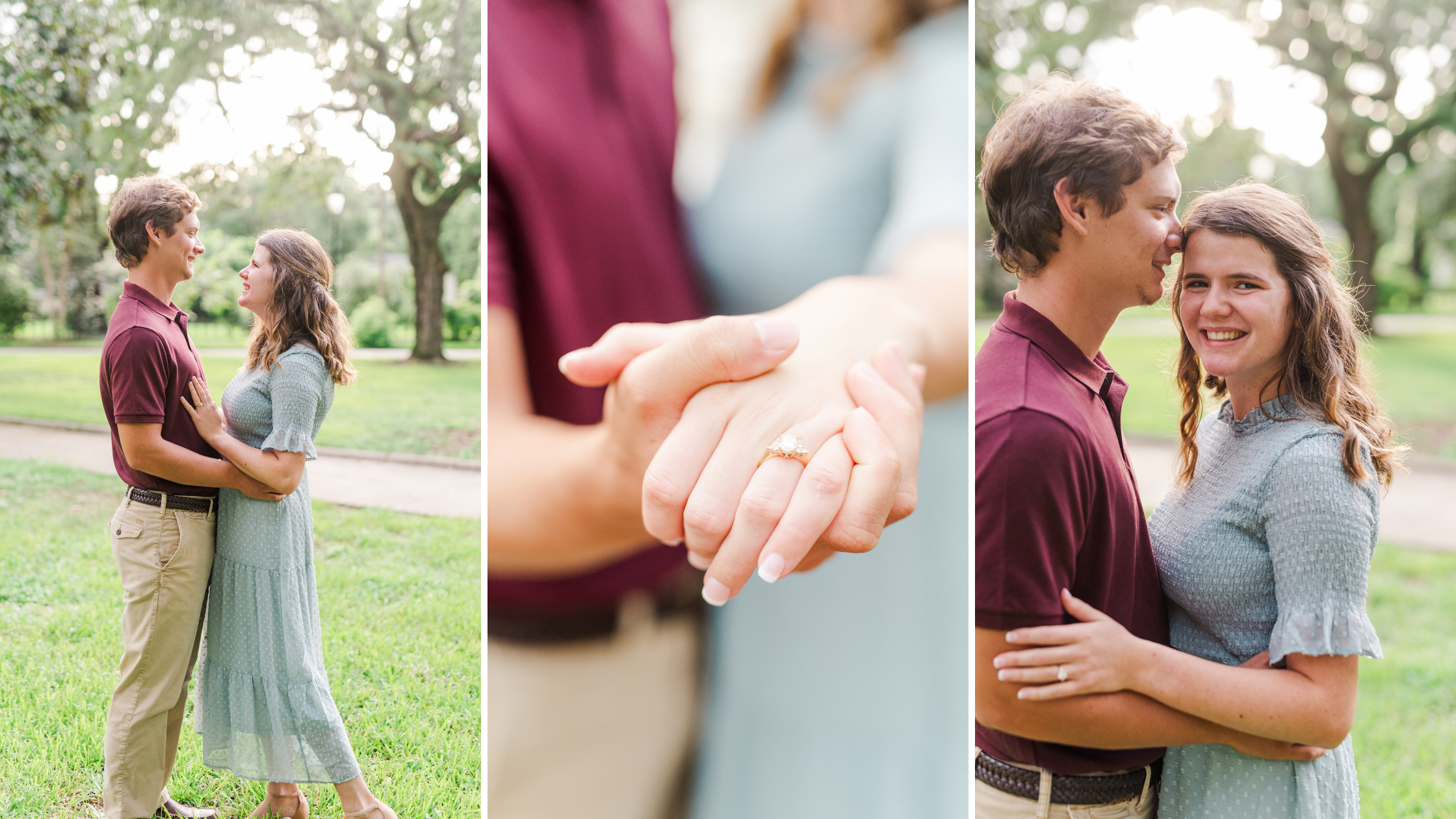 Washington Square Park Mobile Alabama Engagement Session Portrait Photography Photographed by Kristen Marcus Photography