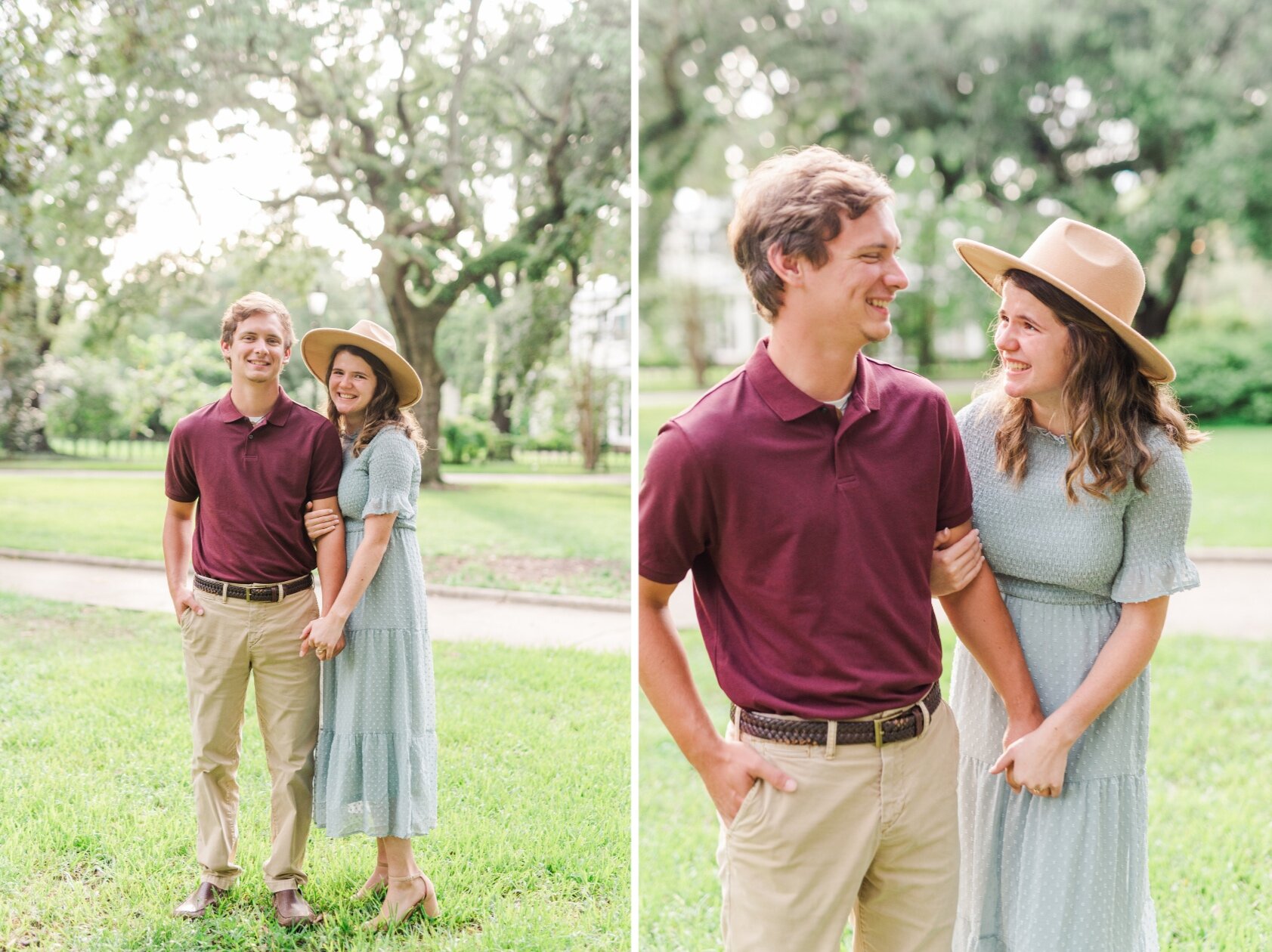 Washington Square Park Mobile Alabama Engagement Session Portrait Photography Photographed by Kristen Marcus Photography