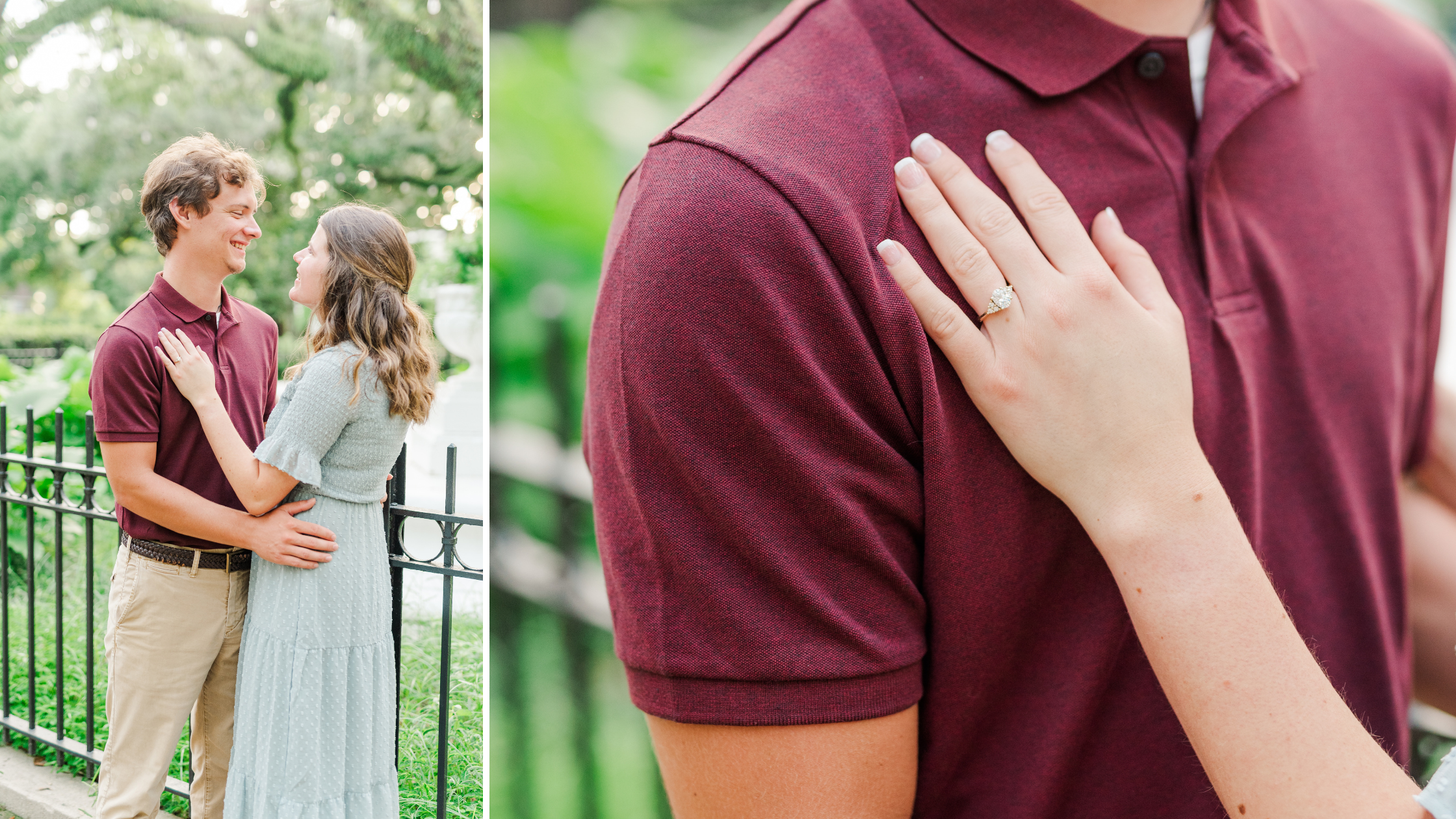 Washington Square Park Mobile Alabama Engagement Session Portrait Photography Photographed by Kristen Marcus Photography