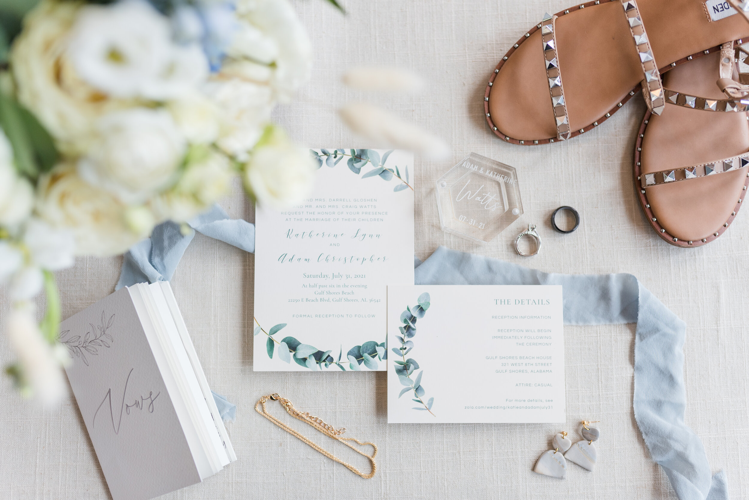 July Orange Beach Wedding Details Photographed by Kristen Marcus Photography