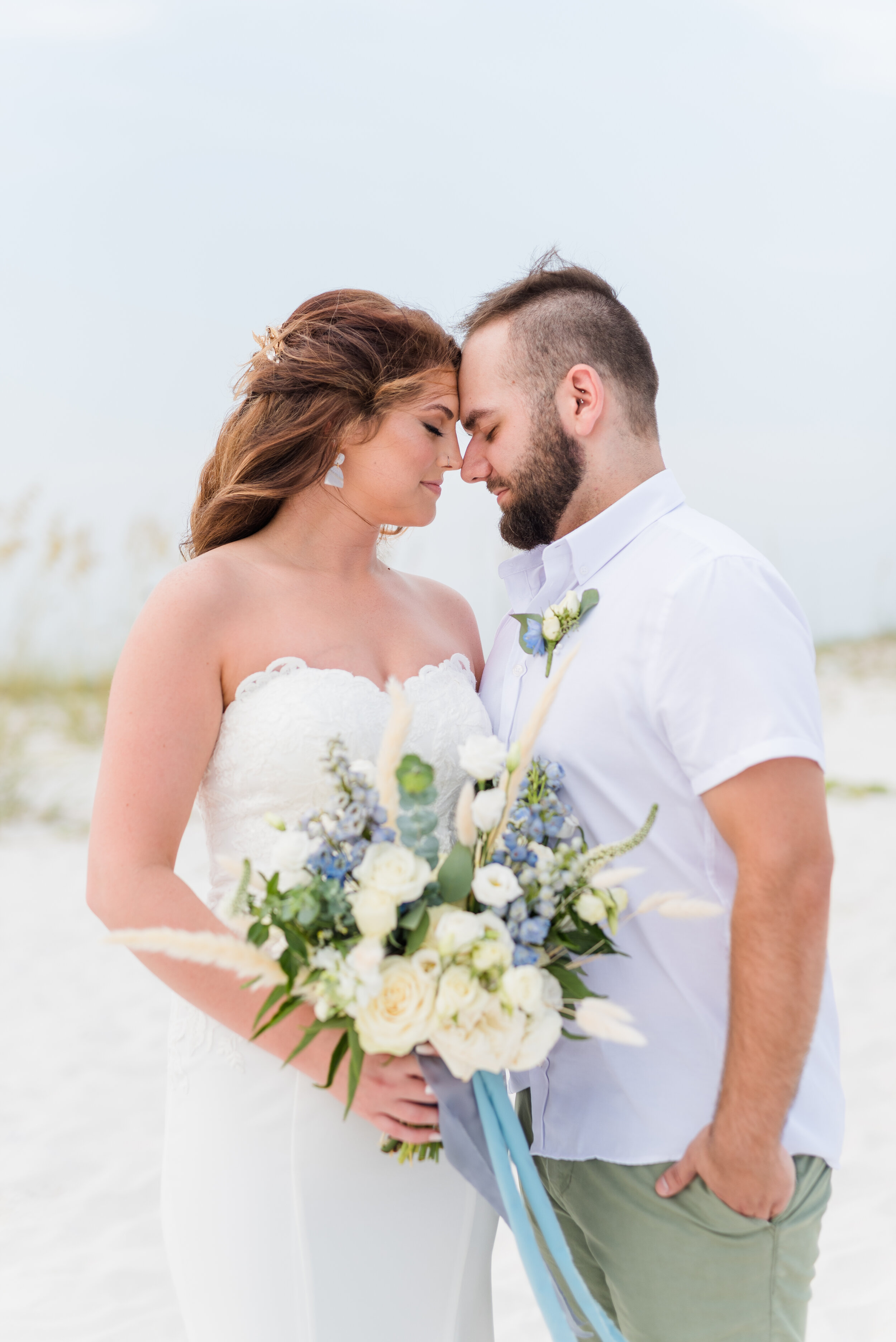 July Orange Beach Wedding Bride and Groom Couples Portraits Photographed by Kristen Marcus Photography