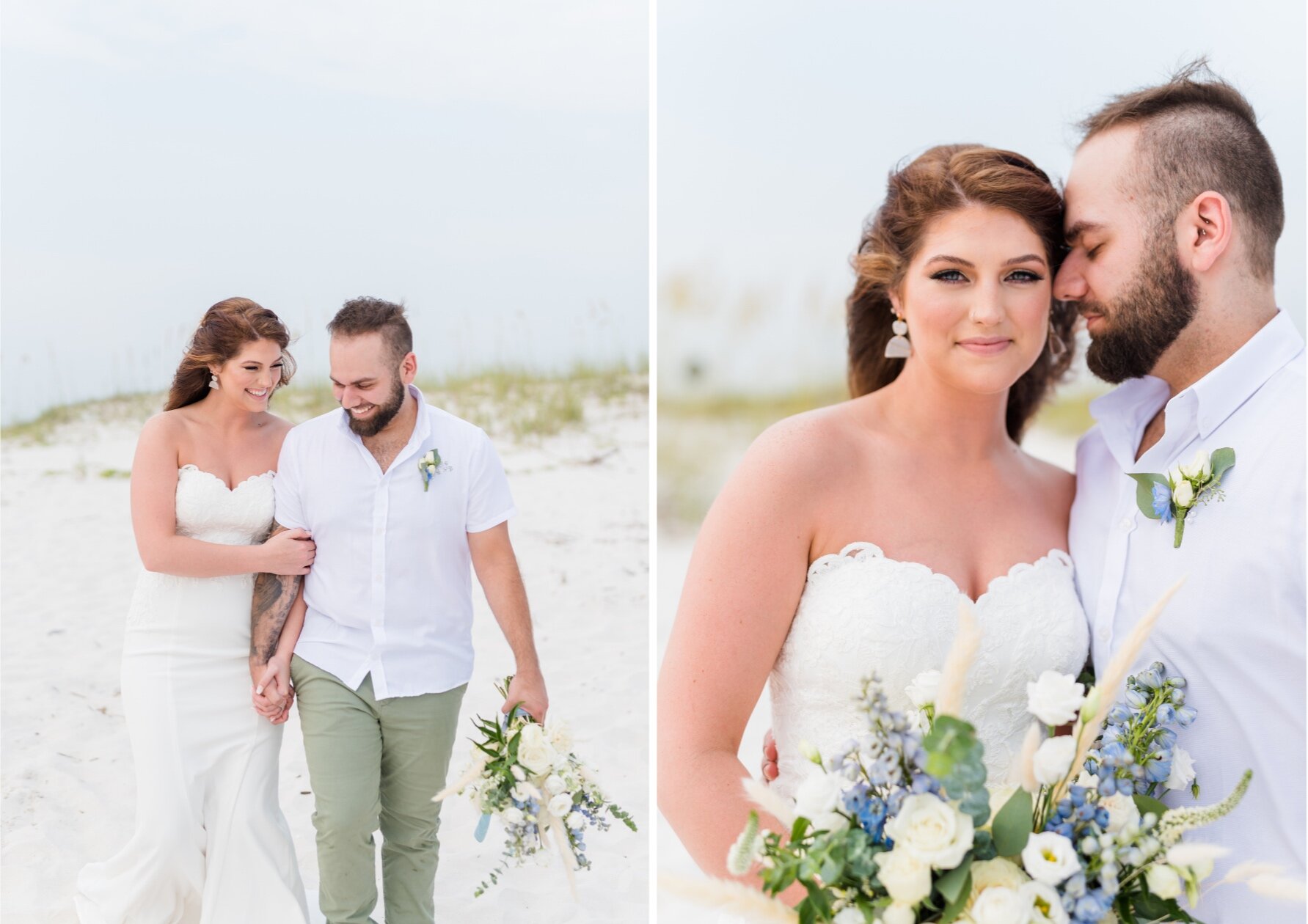 July Orange Beach Wedding Bride and Groom Couples Portraits Photographed by Kristen Marcus Photography