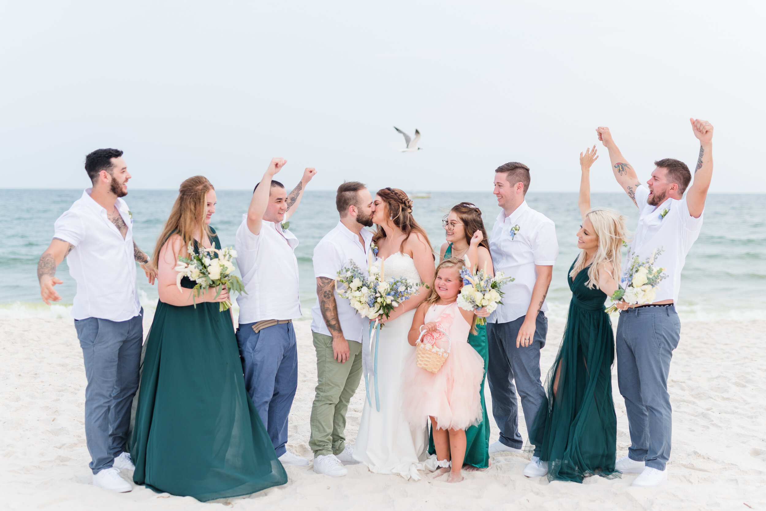 July Orange Beach Wedding Bridal Party Portraits Photographed by Kristen Marcus Photography