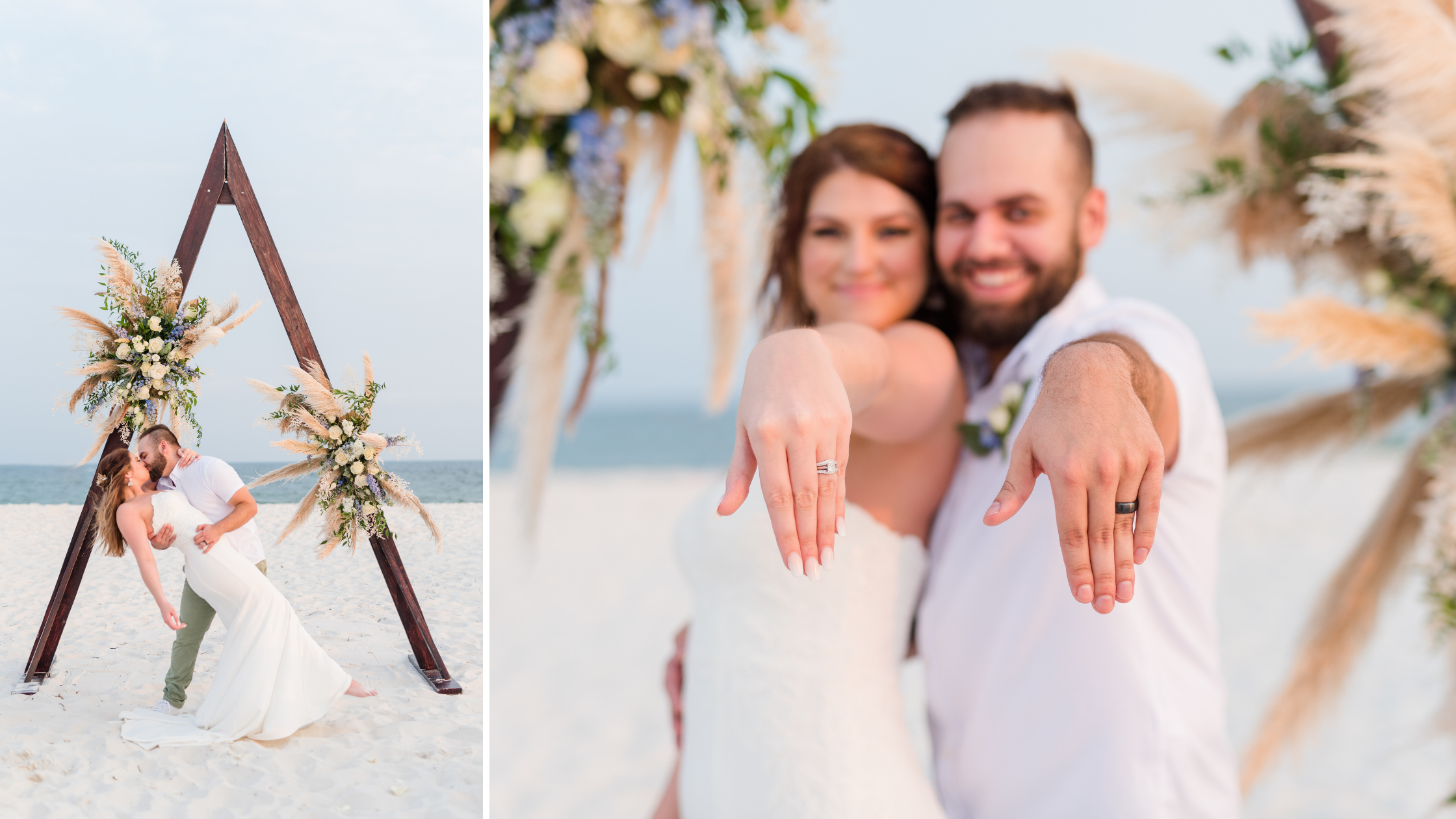 July Orange Beach Wedding Bride and Groom Just Married Couples Portraits Photographed by Kristen Marcus Photography