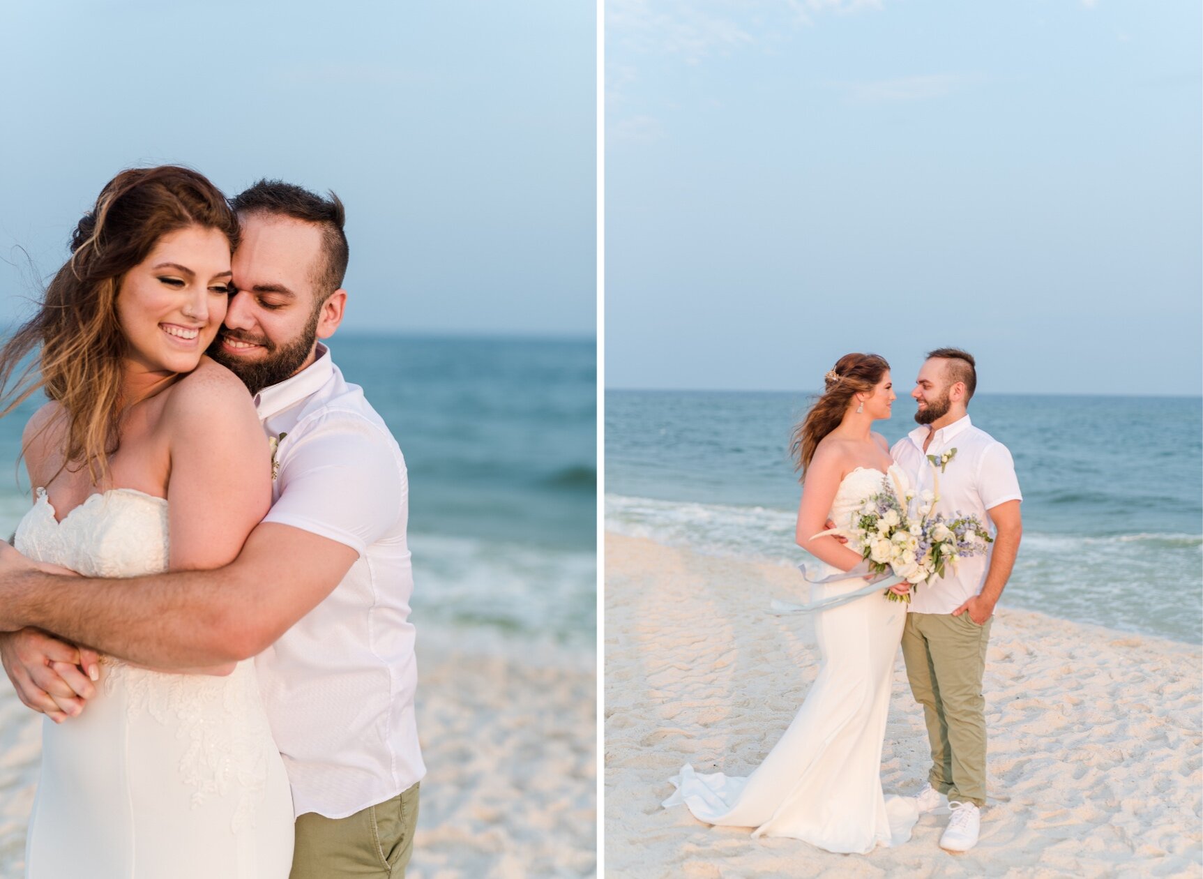 July Orange Beach Wedding Bride and Groom Just Married Couples Portraits Photographed by Kristen Marcus Photography