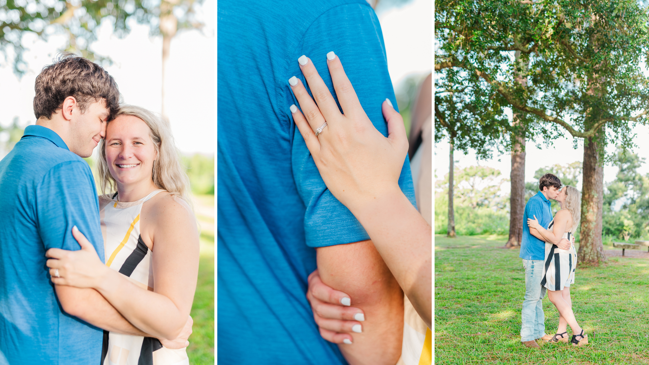 Sunrise Engagement Portrait Session at the Fairhope Pier in August Photographed by Kristen Marcus Photography