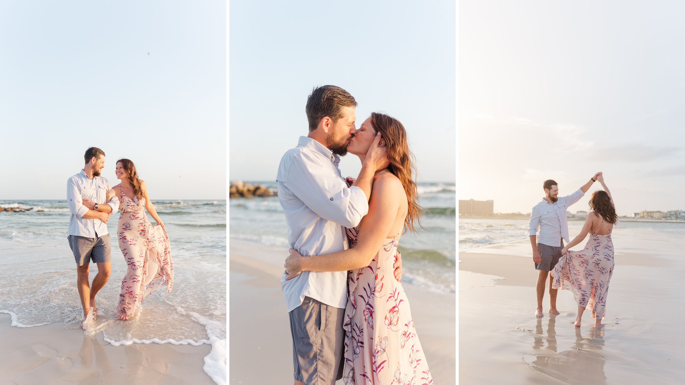 Orange Beach Engagement Portrait Session in Summer During Golden Hour Photographed by Kristen Marcus Photography