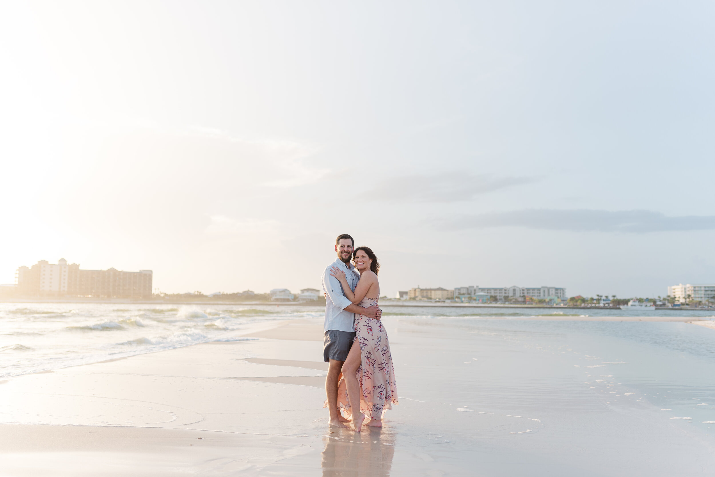 Orange Beach Engagement Portrait Session in Summer During Golden Hour Photographed by Kristen Marcus Photography