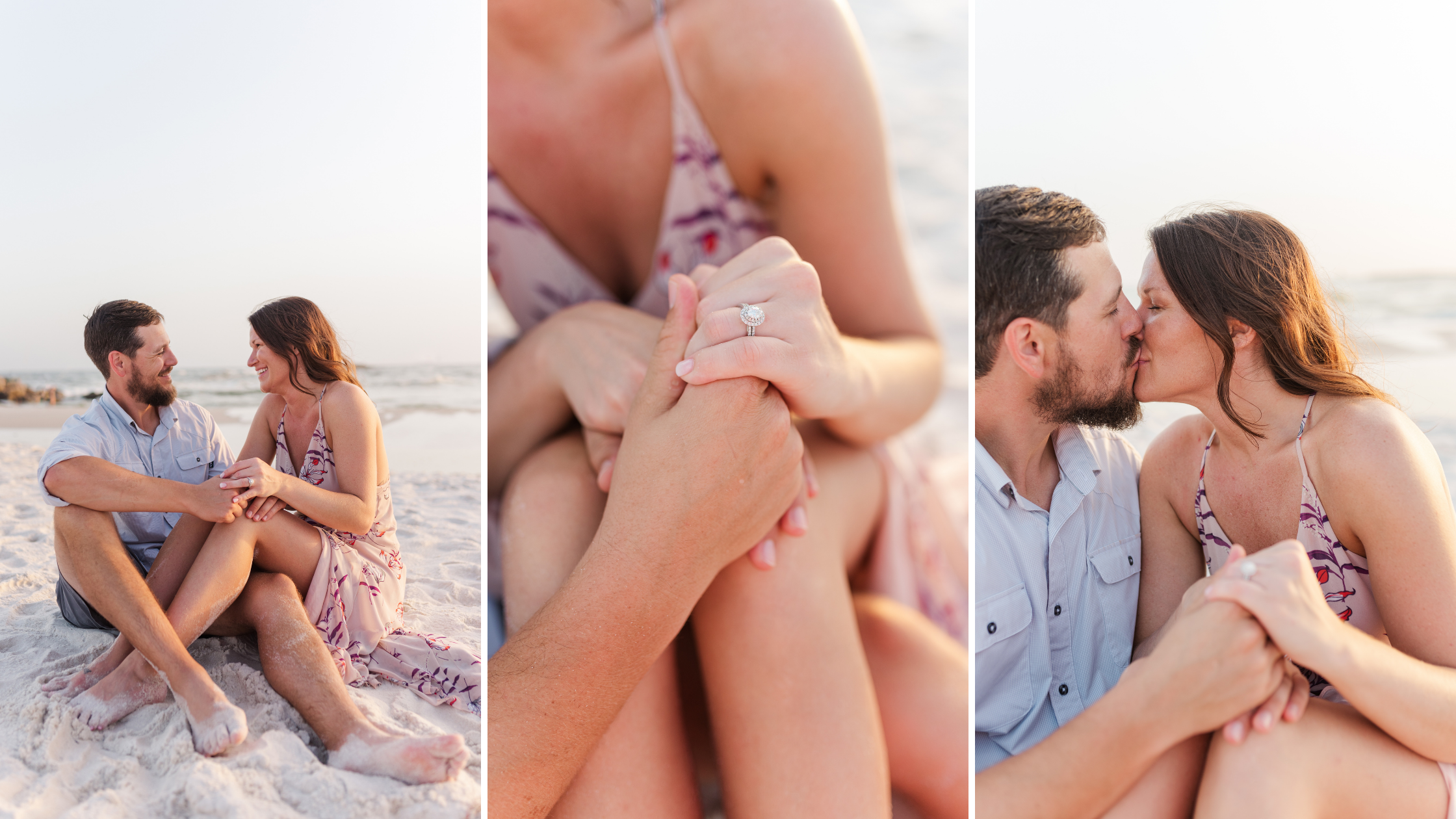 Orange Beach Engagement Portrait Session in Summer During Golden Hour Photographed by Kristen Marcus Photography