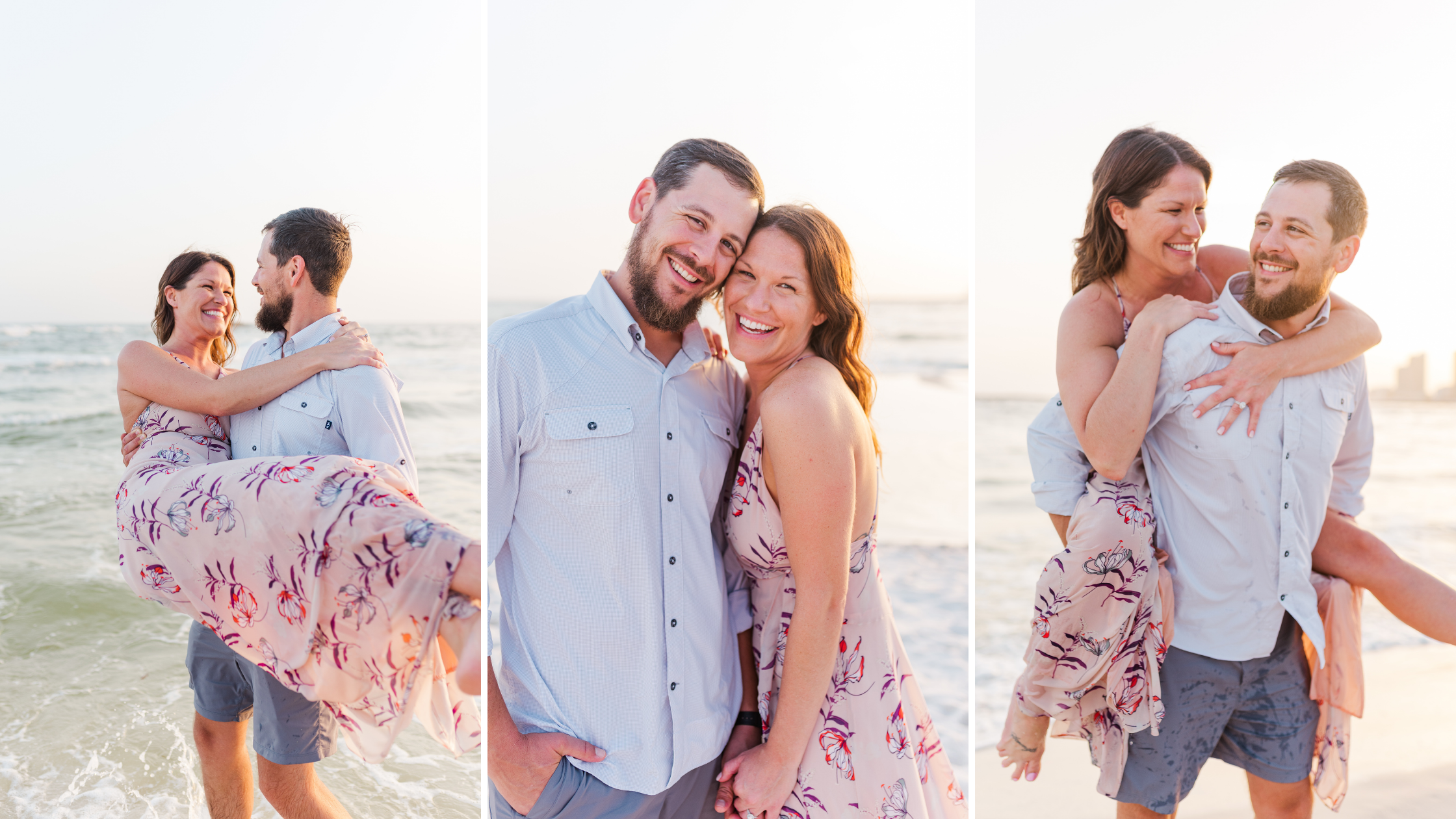 Orange Beach Engagement Portrait Session in Summer During Golden Hour Photographed by Kristen Marcus Photography