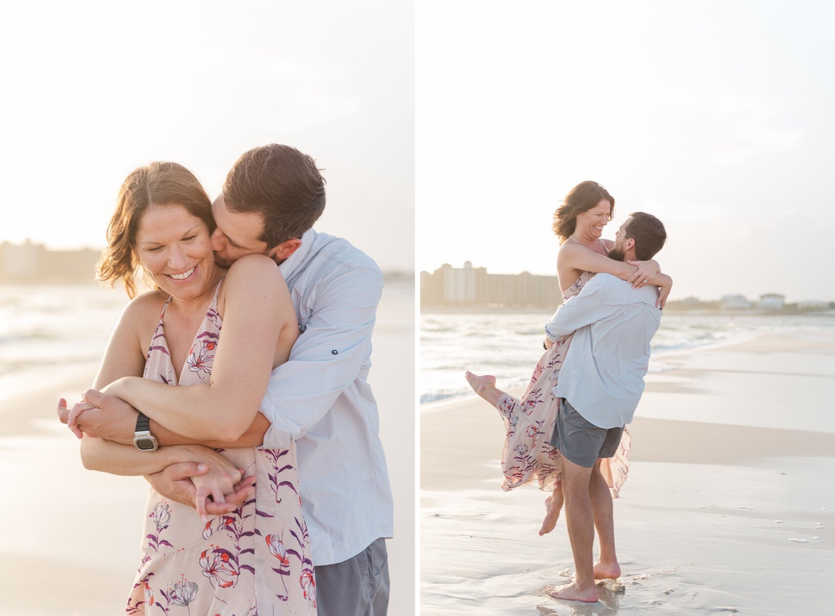 Orange Beach Engagement Portrait Session in Summer During Golden Hour Photographed by Kristen Marcus Photography