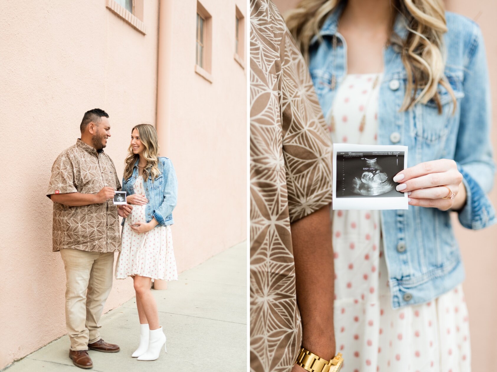 Downtown Mobile Baby Announcement Photoshoot Photographed by Kristen Marcus Photography