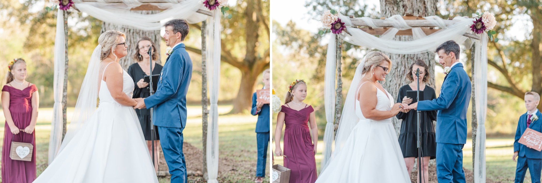 Intimate Fall Back / Front Yard Wedding in Mobile Alabama in October Photographed by Kristen Marcus Photography