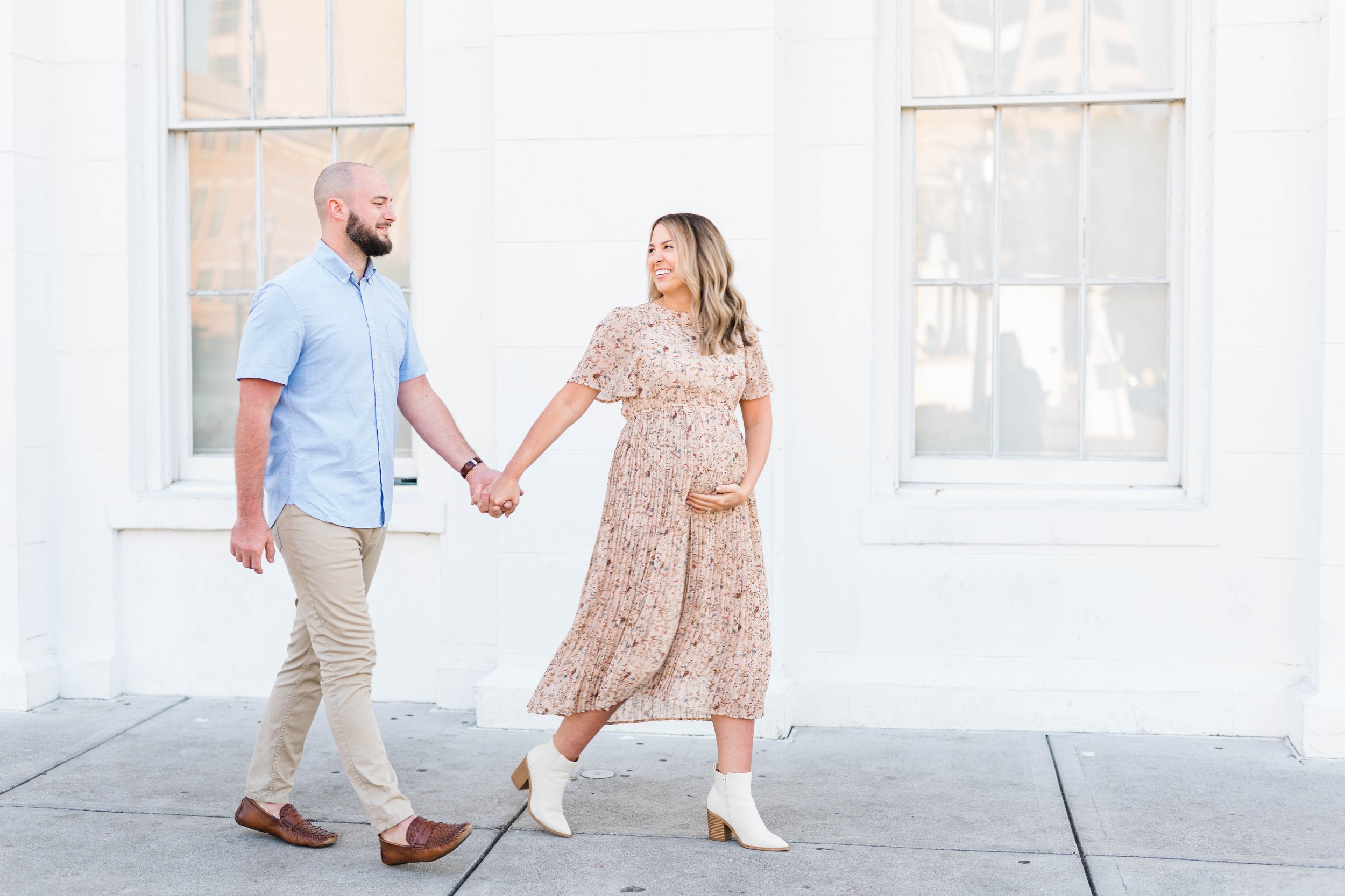 Downtown Mobile Alabama (Fort Conde / History Museum) Maternity Session Photoshoot Photographed by Kristen Marcus Photography