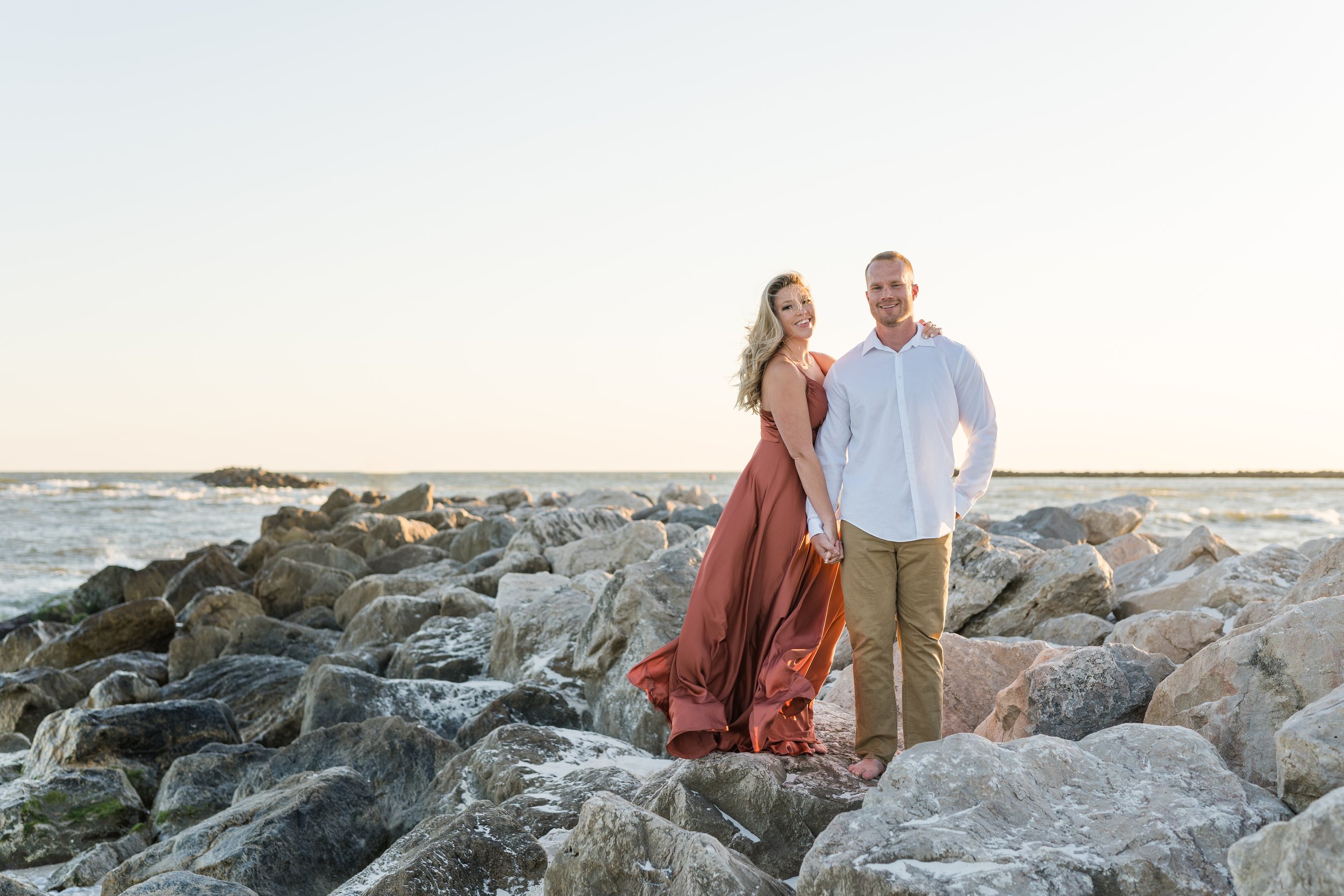 Orange Beach Alabama (The Pass Beach) Engagement Photoshoot Session Photographed by Kristen Marcus Photography during golden hour