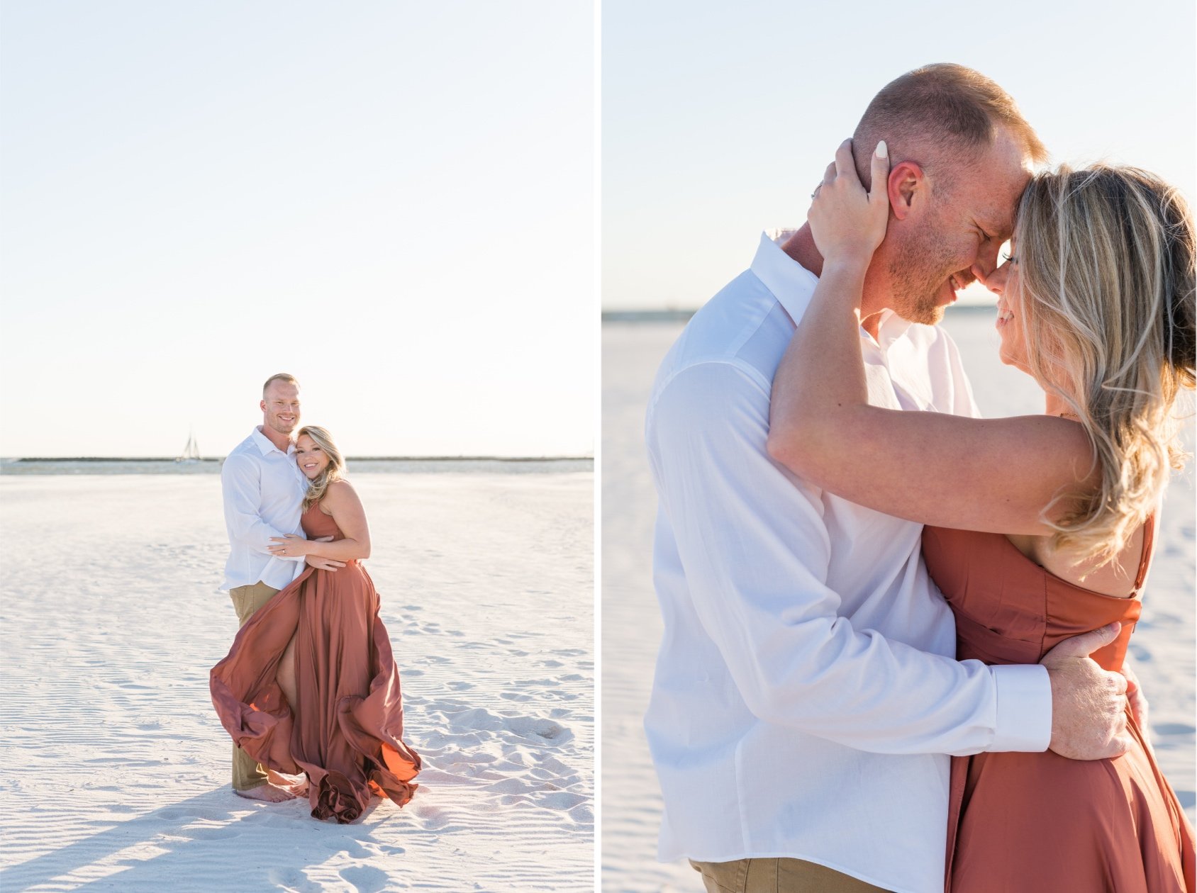 Orange Beach Alabama (The Pass Beach) Engagement Photoshoot Session Photographed by Kristen Marcus Photography during golden hour