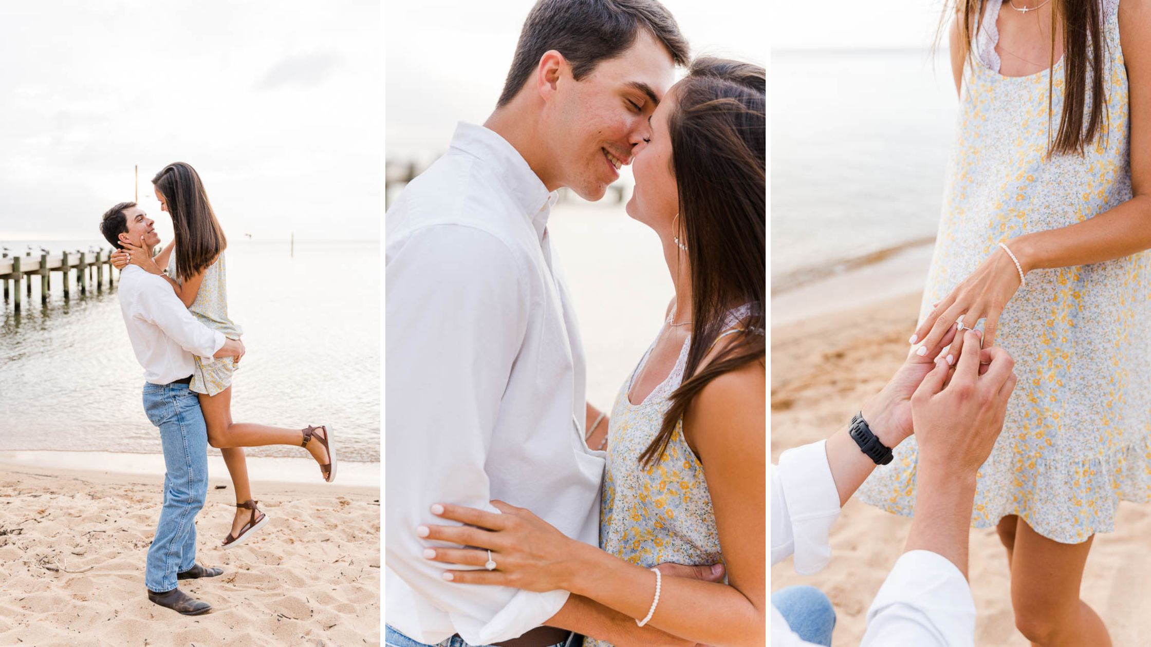 Fairhope Pier Proposal Photographed by Kristen Marcus Photography