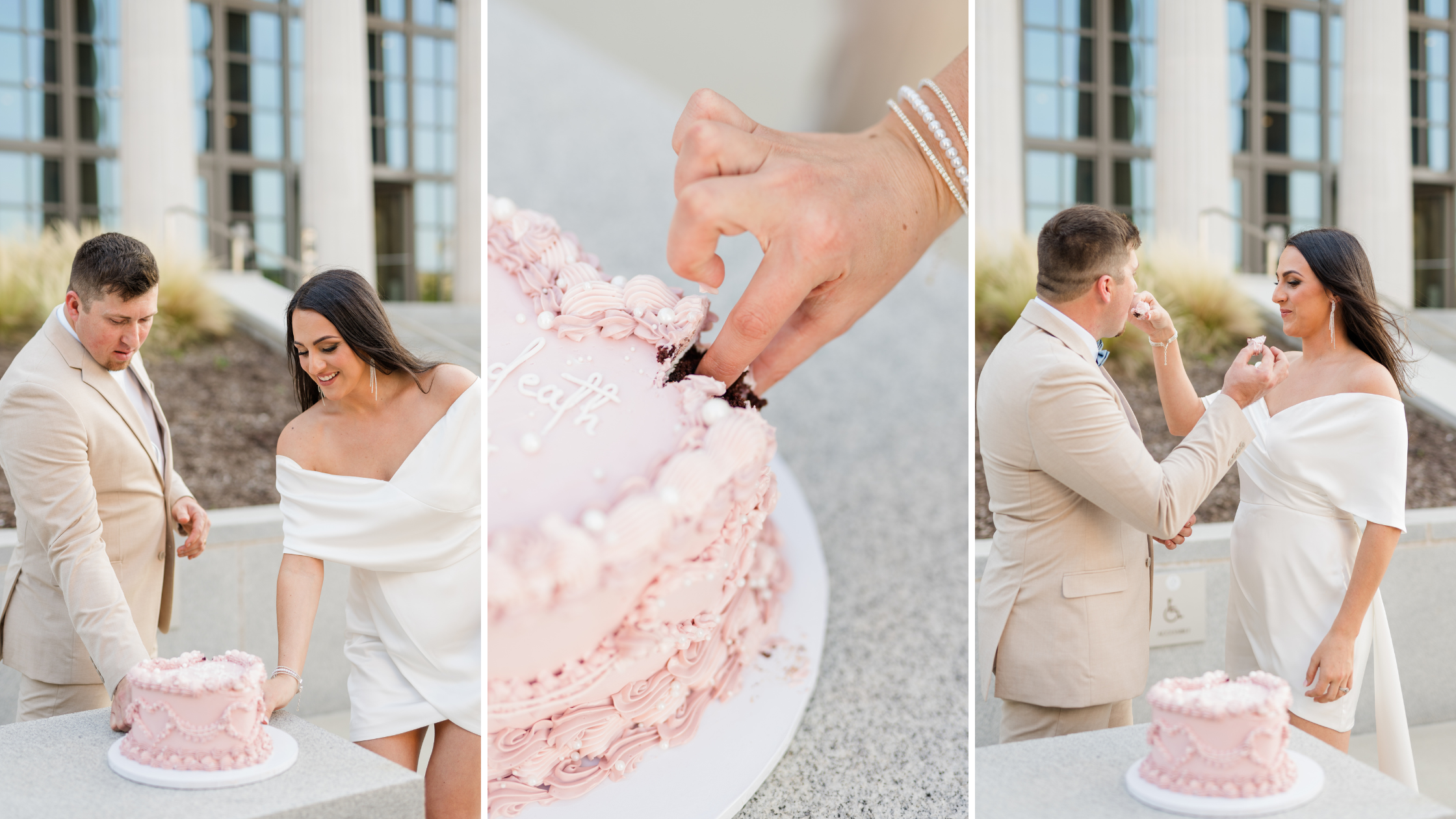 Downtown Mobile AL Elopement Photoshoot at the Federal Courthouse Building 