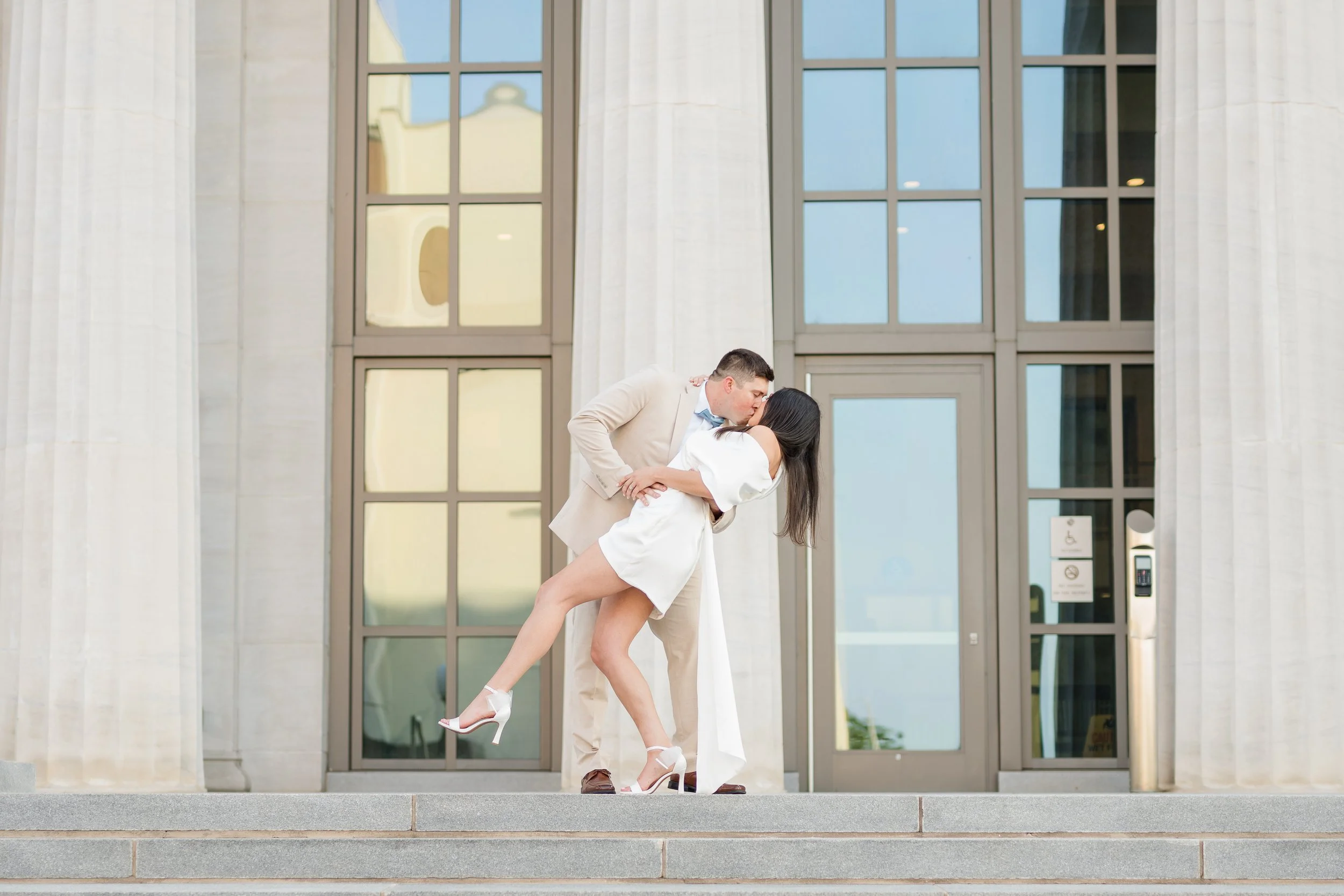 Downtown Mobile AL Elopement Photoshoot at the Federal Courthouse Building 