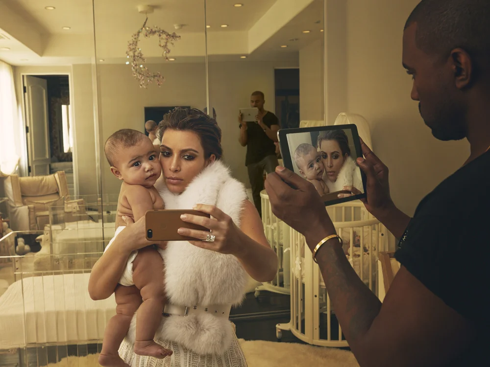 Kim Kardashian, North West, and Kanye West, Los Angeles, 2014 Annie Leibovitz