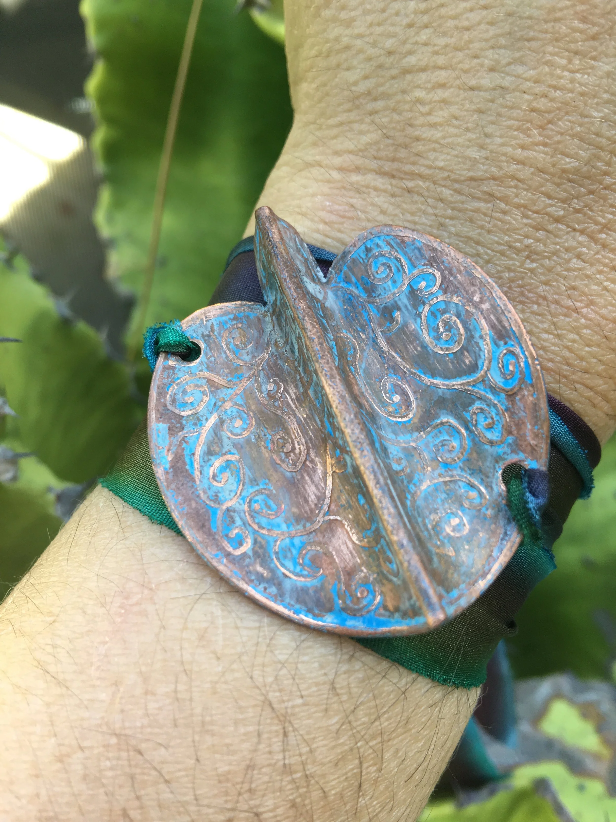 Copper Fantasy Collection: Copper Leaf Wrap Bracelet No.1