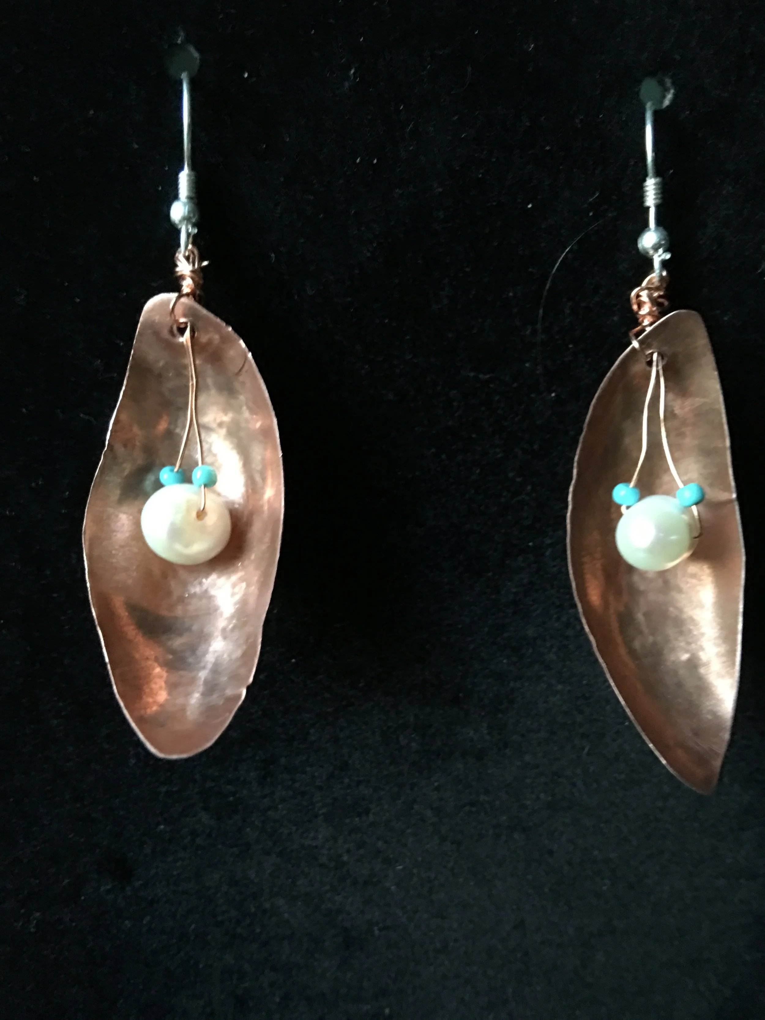 Copper Fantasy: Pearl Pod Earrings