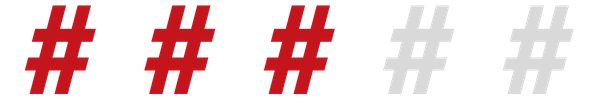 3 out of 5 Hashtags