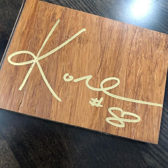 Greatest staff in the world! Surprised me with the Kobe Bryant autographed hardwood!!! #kobebryant #mamba #8 #24 #Lakers