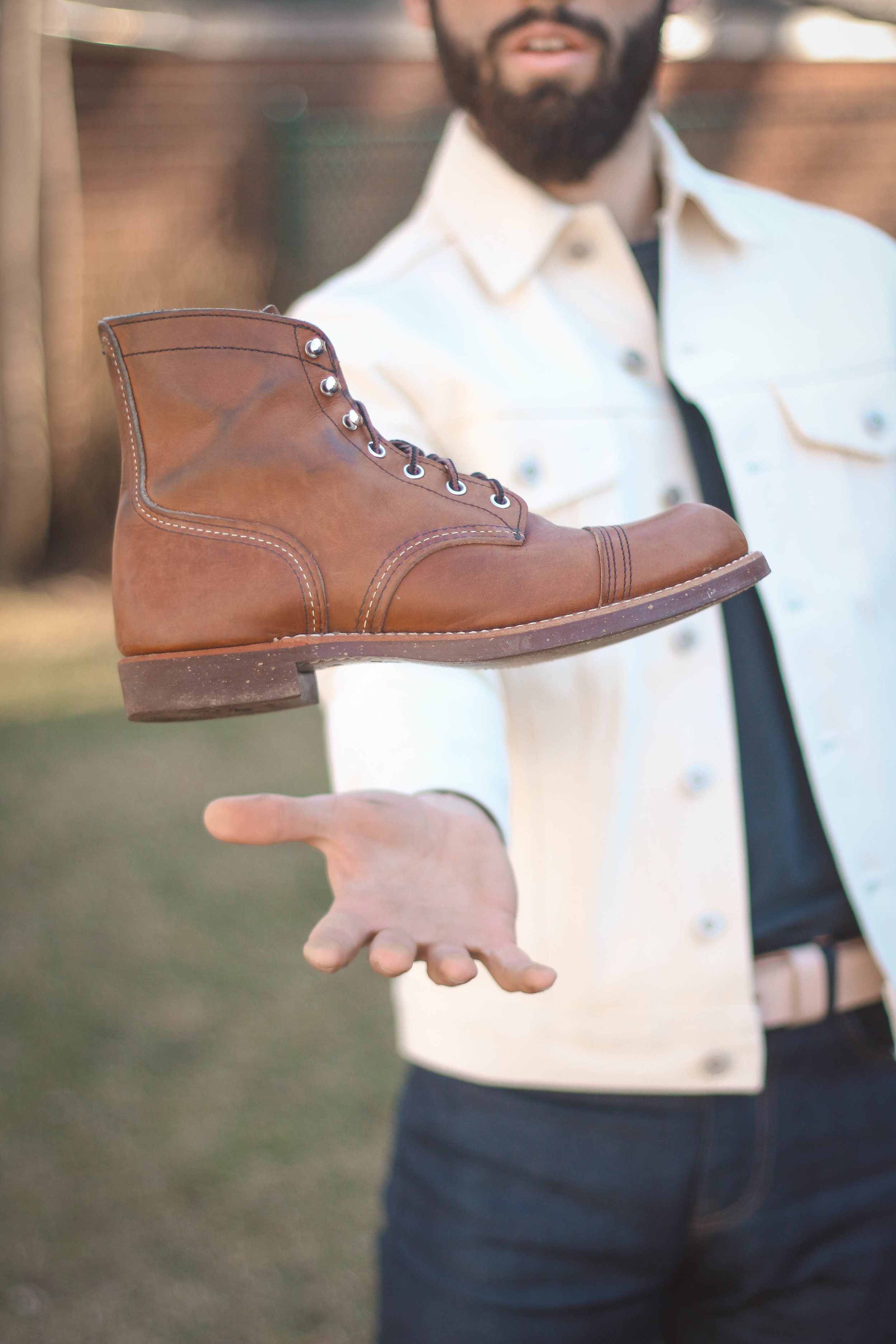 red wing iron ranger with jeans