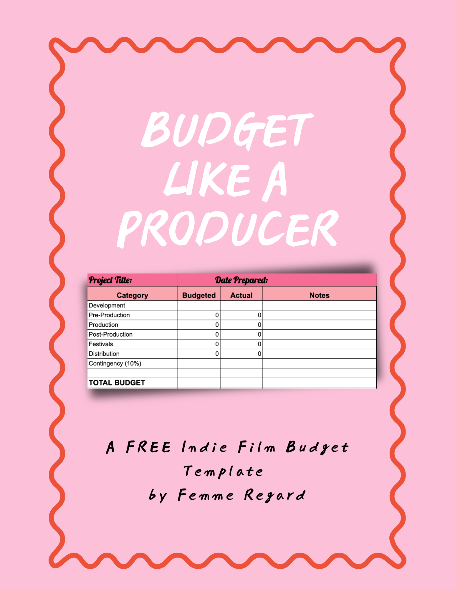FREE INDIE FILM BUDGET TEMPLATE (Google Sheets)