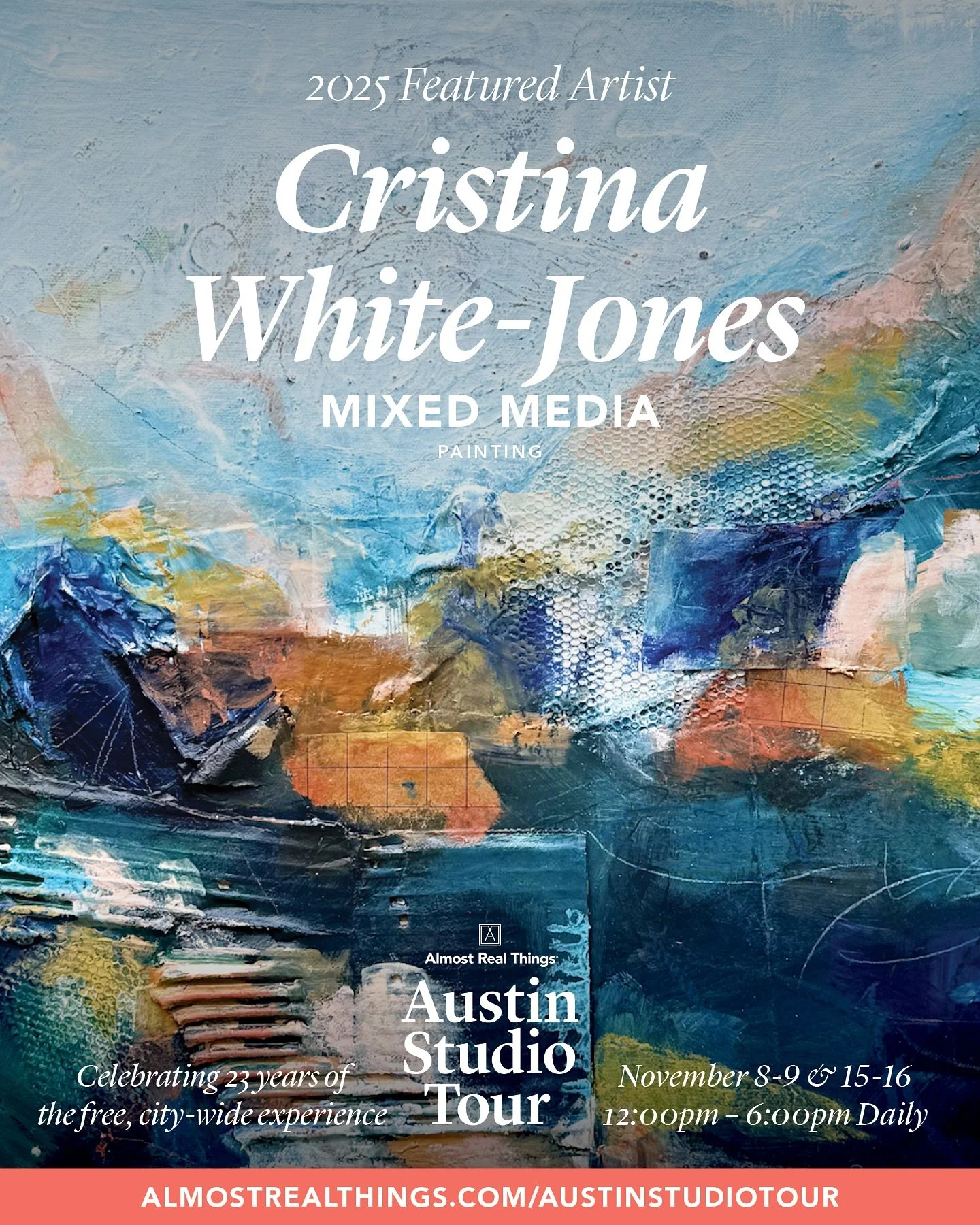 Thrilled to be participating again in this year’s Austin studio tour! I’m so happy that @almostrealthings was able to take it over. I’ll be showing again with my fellow @southaustincreatives group of super talented artists at the s