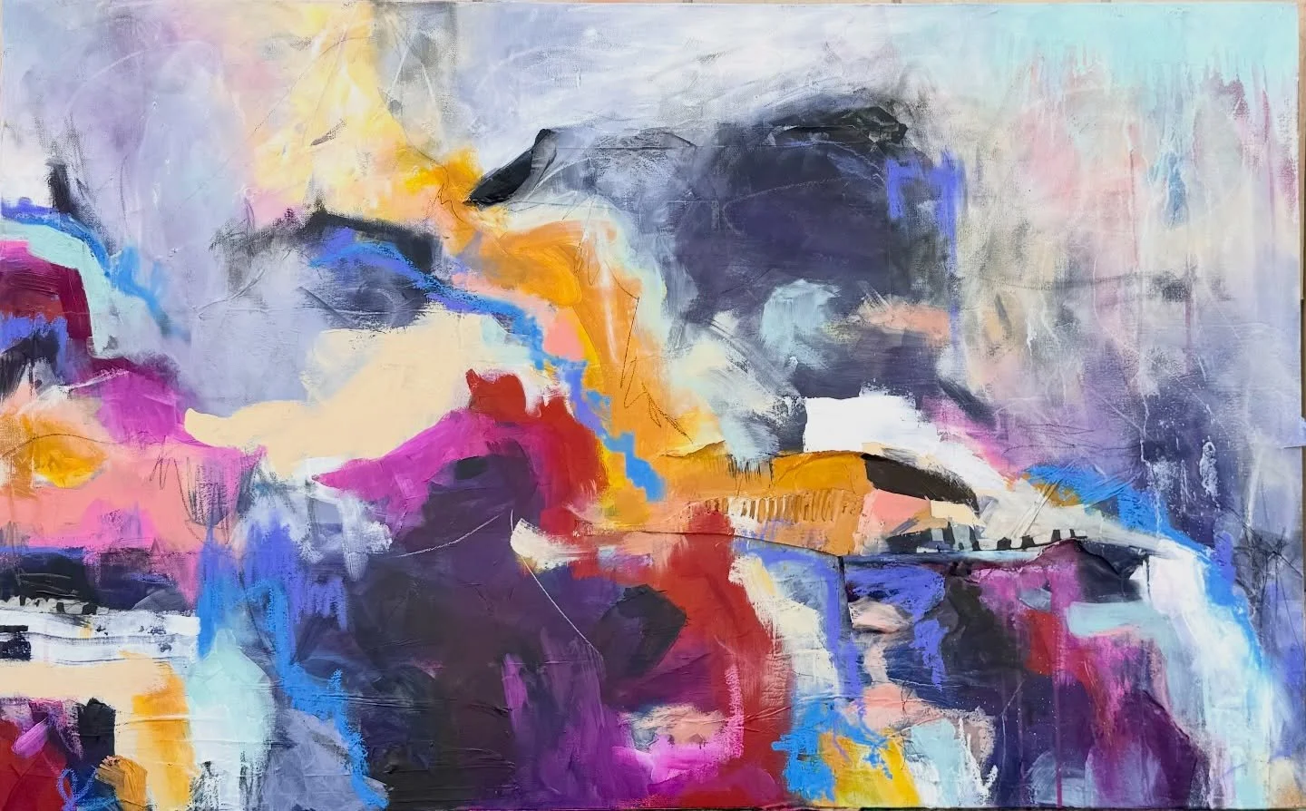 &ldquo;I can&rsquo;t control myself&rdquo; 
30x48 mixed media on canvas- acrylic, spray paint, tempera, oil sticks, graphite, recycled packaging materials and other papers. 
***AVAILABLE***

#artforsale #artforyourhome #bold #artofvisuals #studiotoga