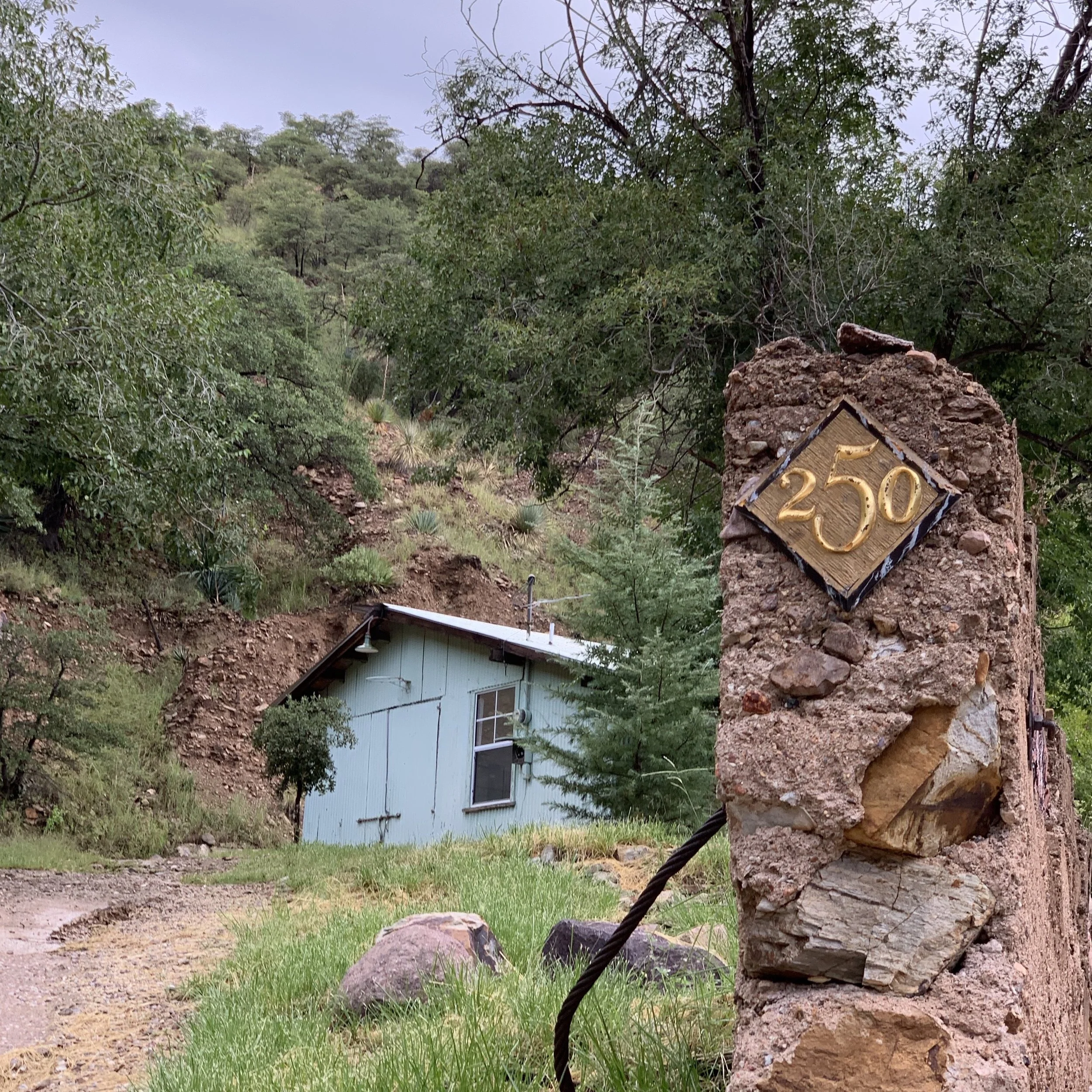 There are several parking places on the Zen center property.