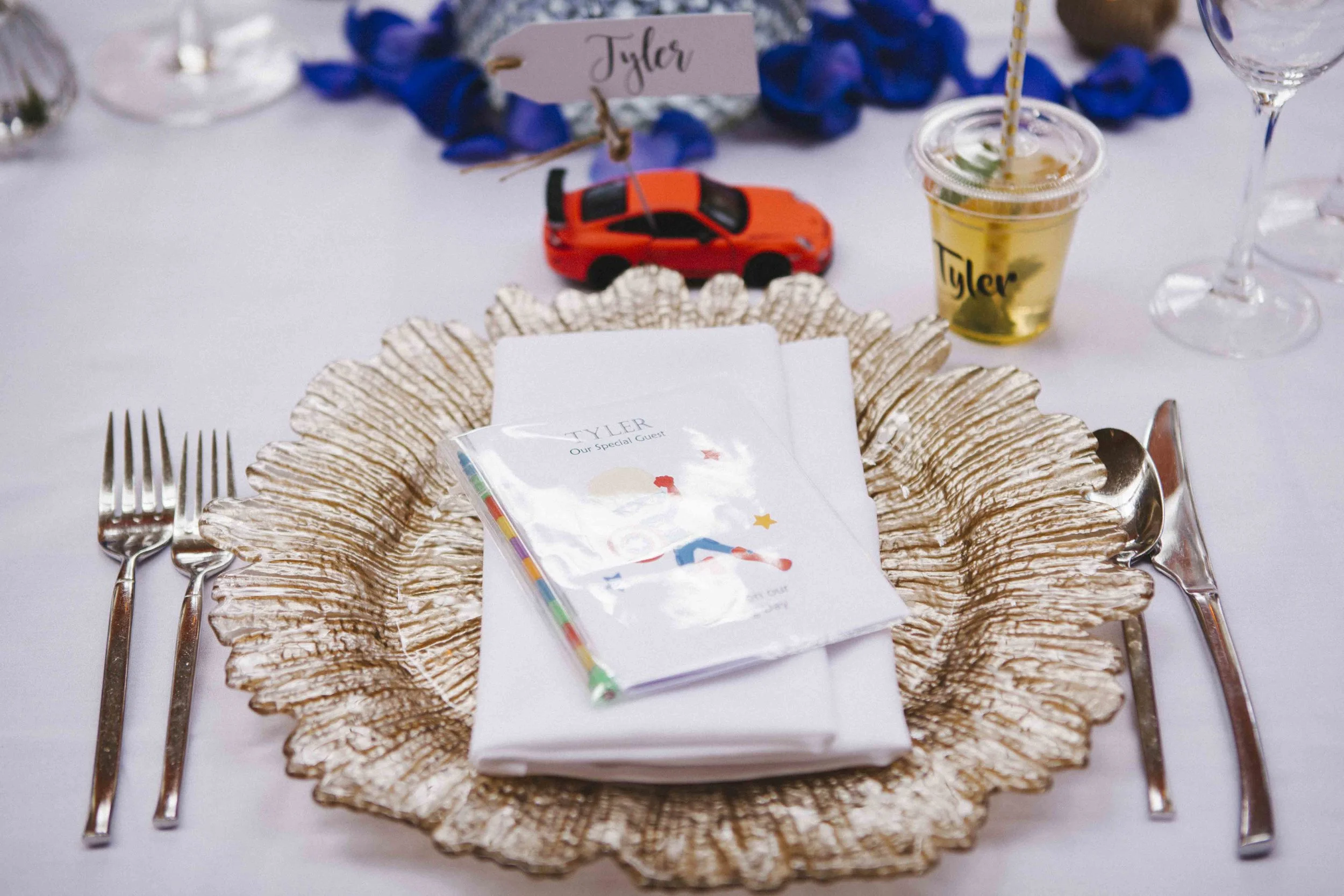 A perfect kid's place setting for private events or weddings