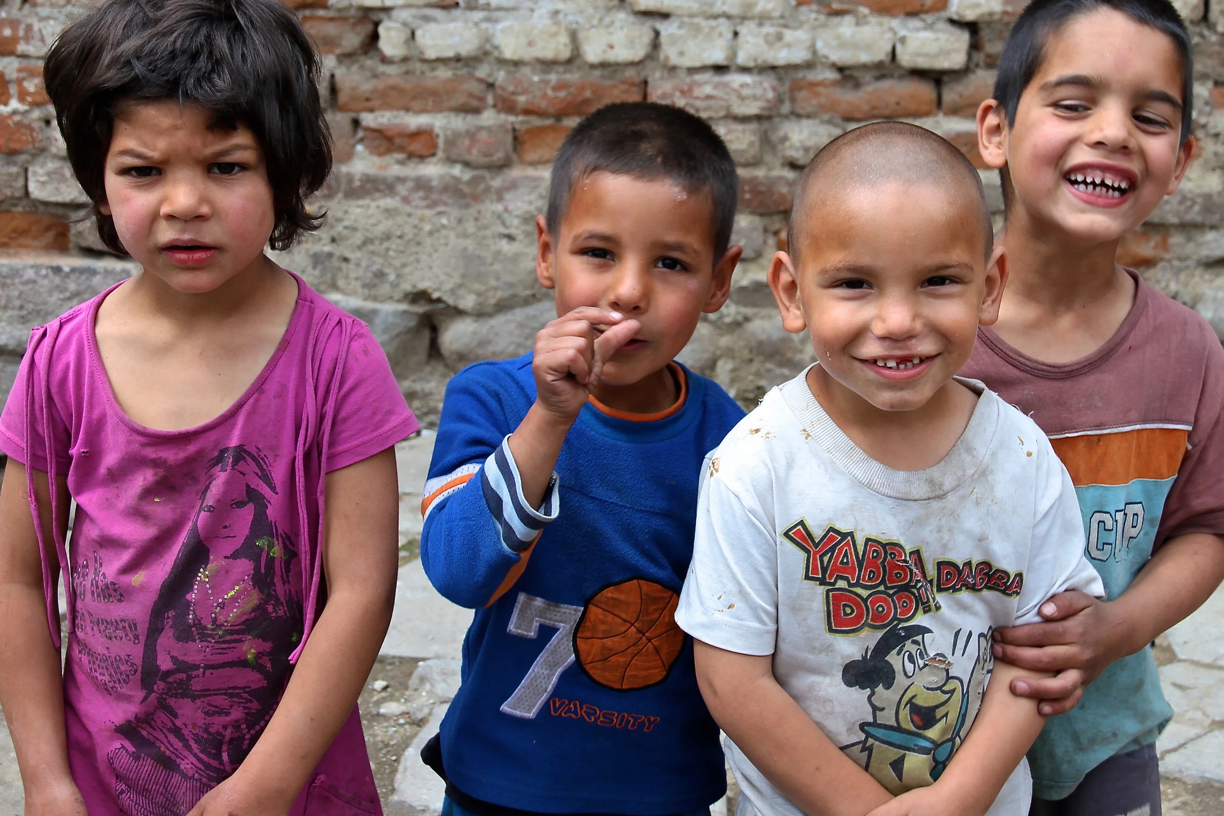 These are some of the Roma children playing outside near our home